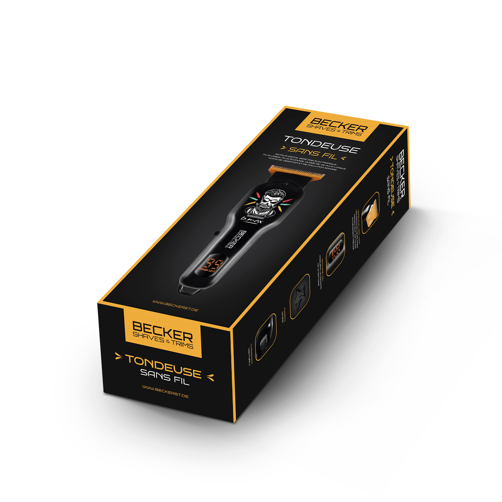 Voir la diapositive 5 : BECKER SHAVES & TRIMS Tondeuse barber B MAX - Noir