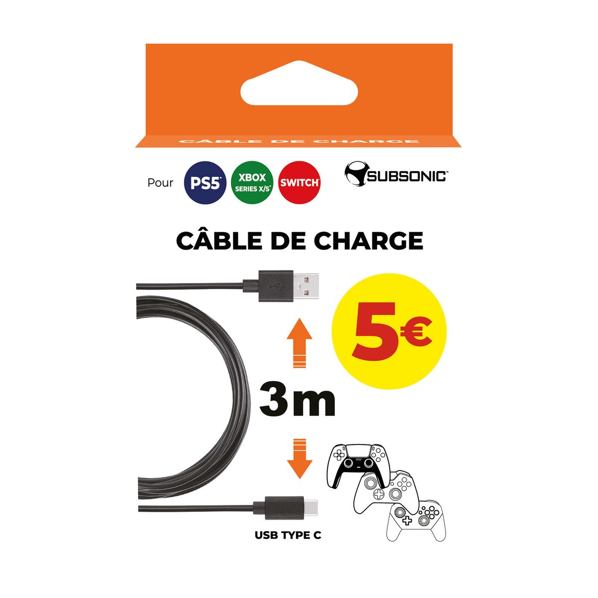 Câble de Charge 3 M - Multiplateforme