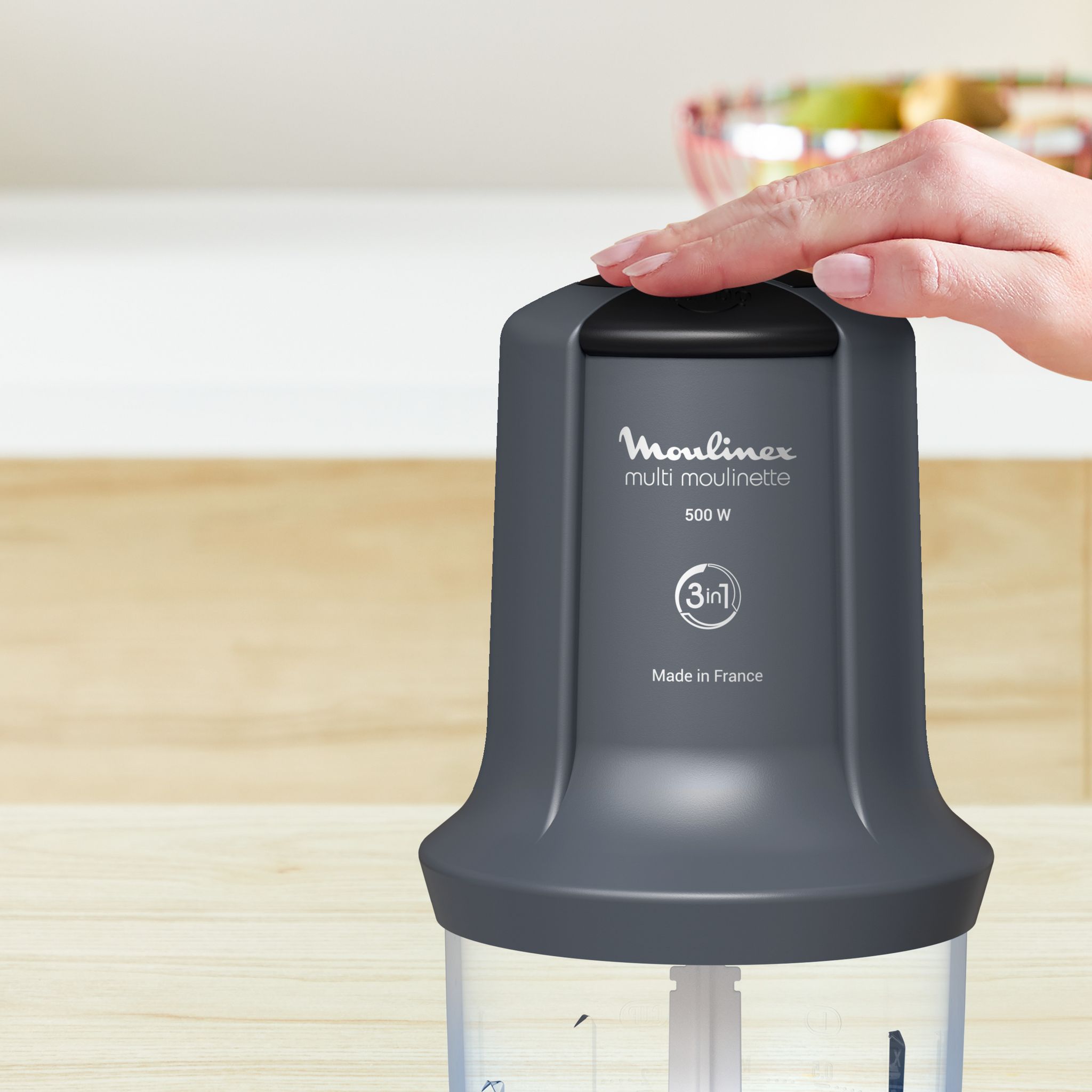 Voir la diapositive 6 : MOULINEX Mini hachoir électrique AT711B10 - Gris