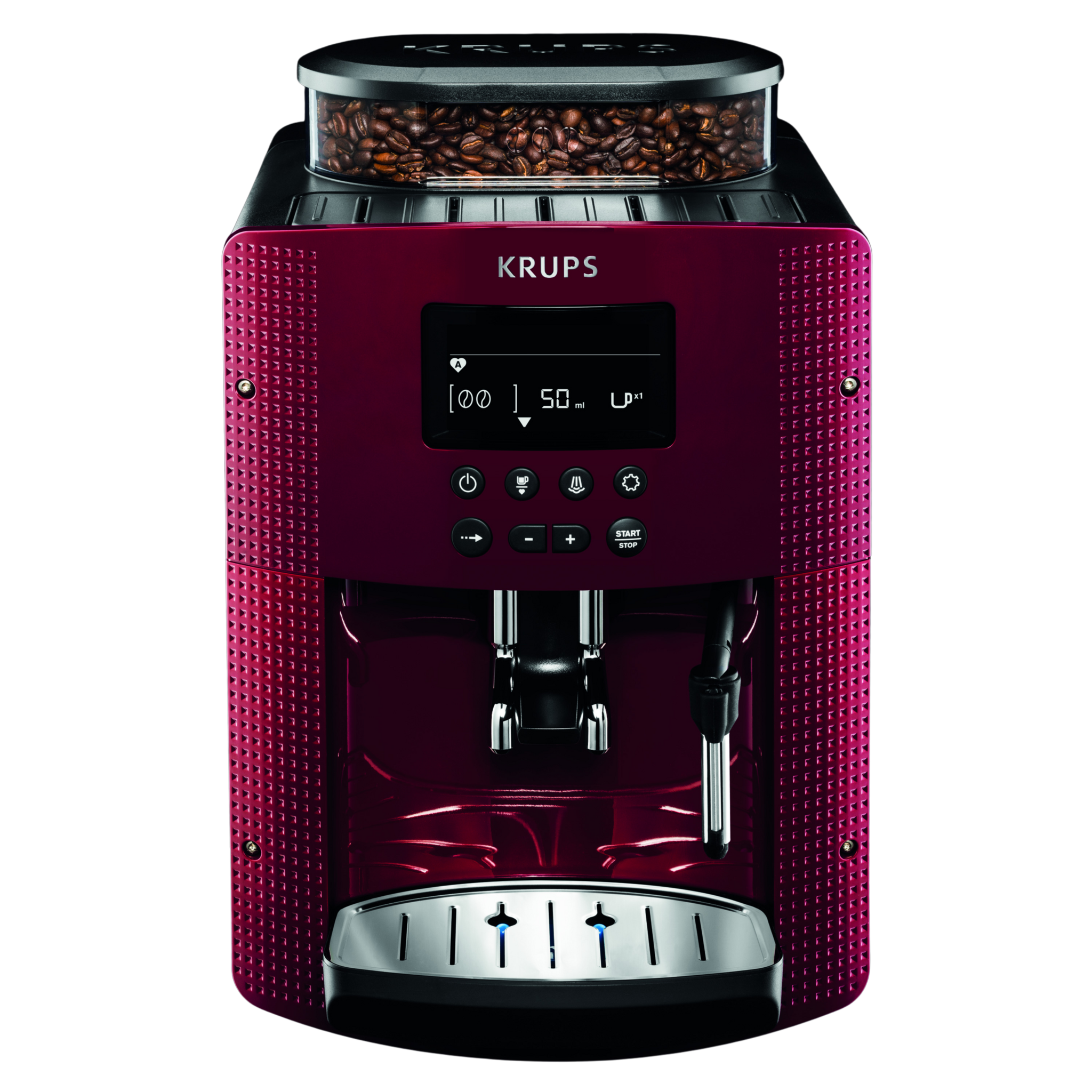 Voir la diapositive 2 : KRUPS Expresso avec broyeur à grains EA815570 - Rouge