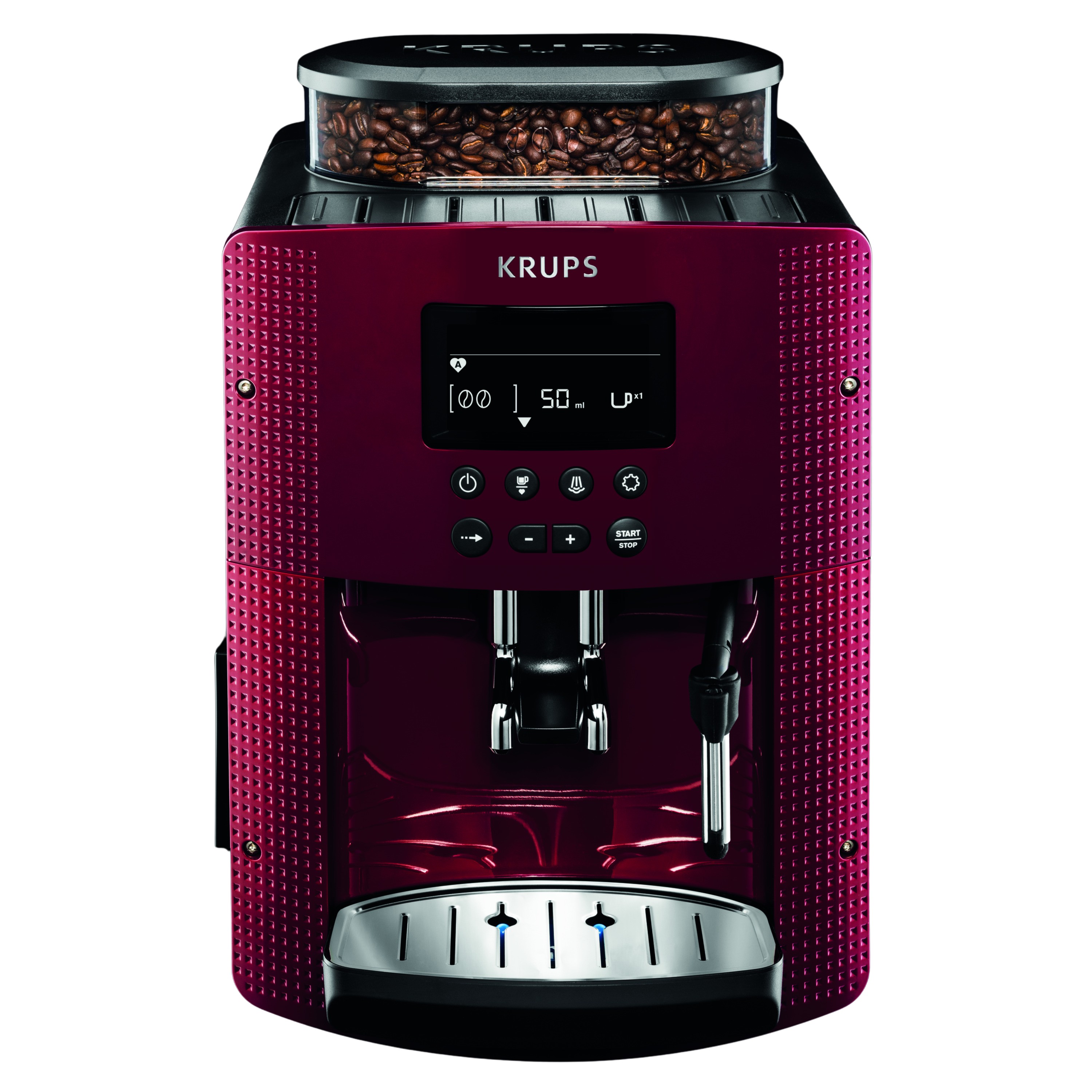 Voir la diapositive 3 : KRUPS Expresso avec broyeur à grains EA815570 - Rouge