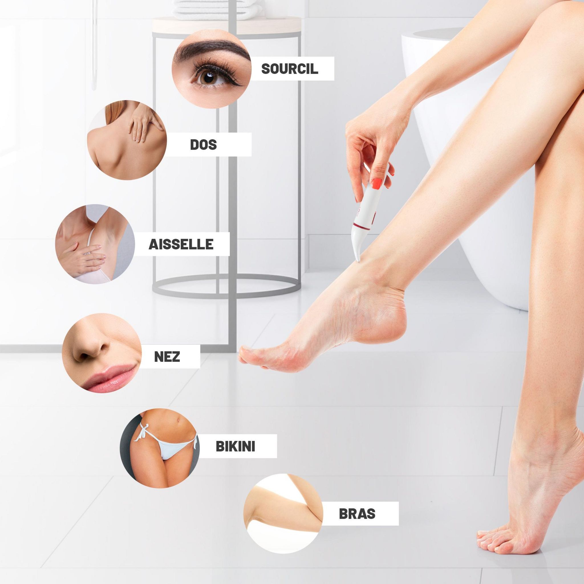 Voir la diapositive 3 : YOGHI Tondeuse bikini multifonction BIKI725 - Blanc