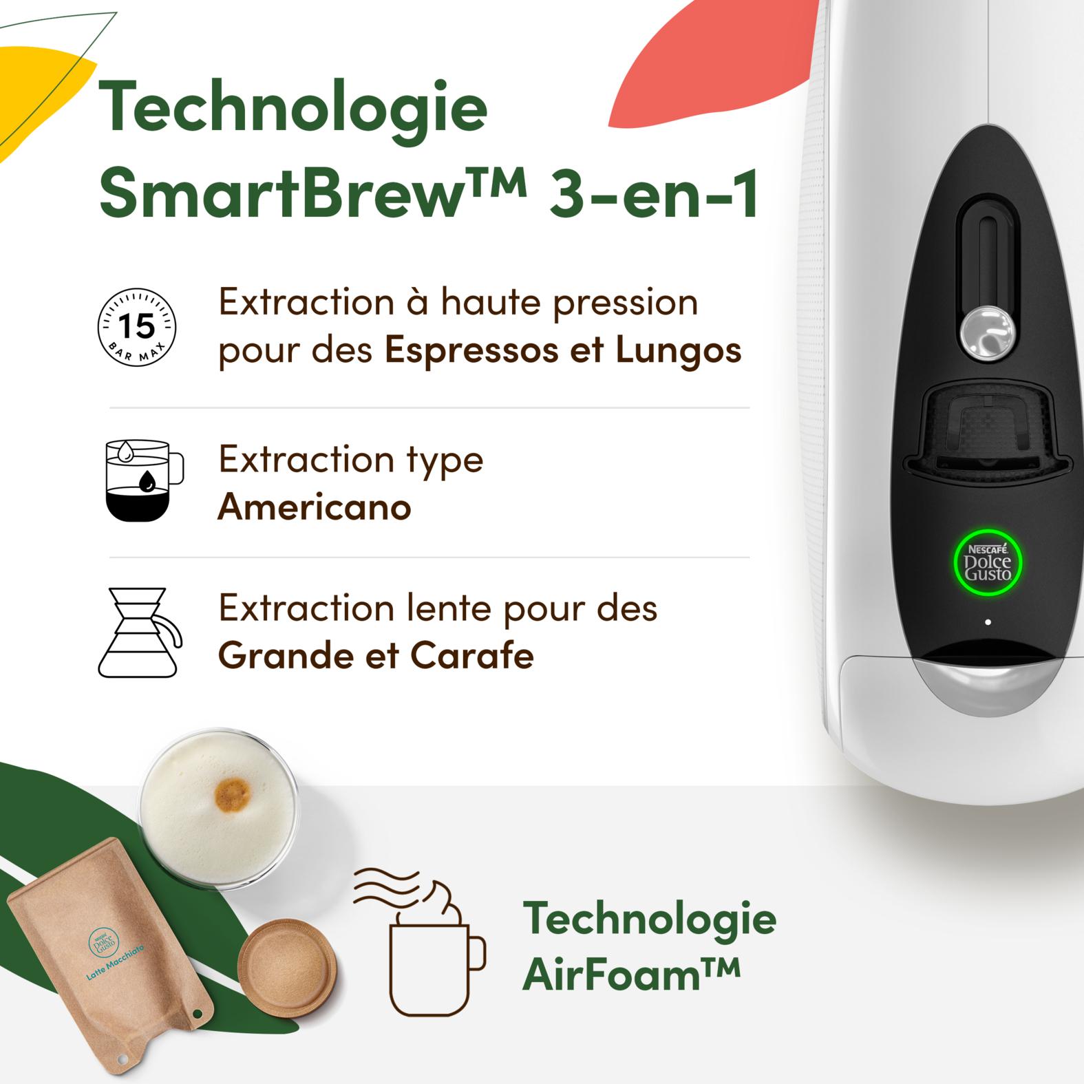 Voir la diapositive 5 : KRUPS Cafetière à dosettes Dolce Gusto multiboisson NEO KP850110 - Blanc