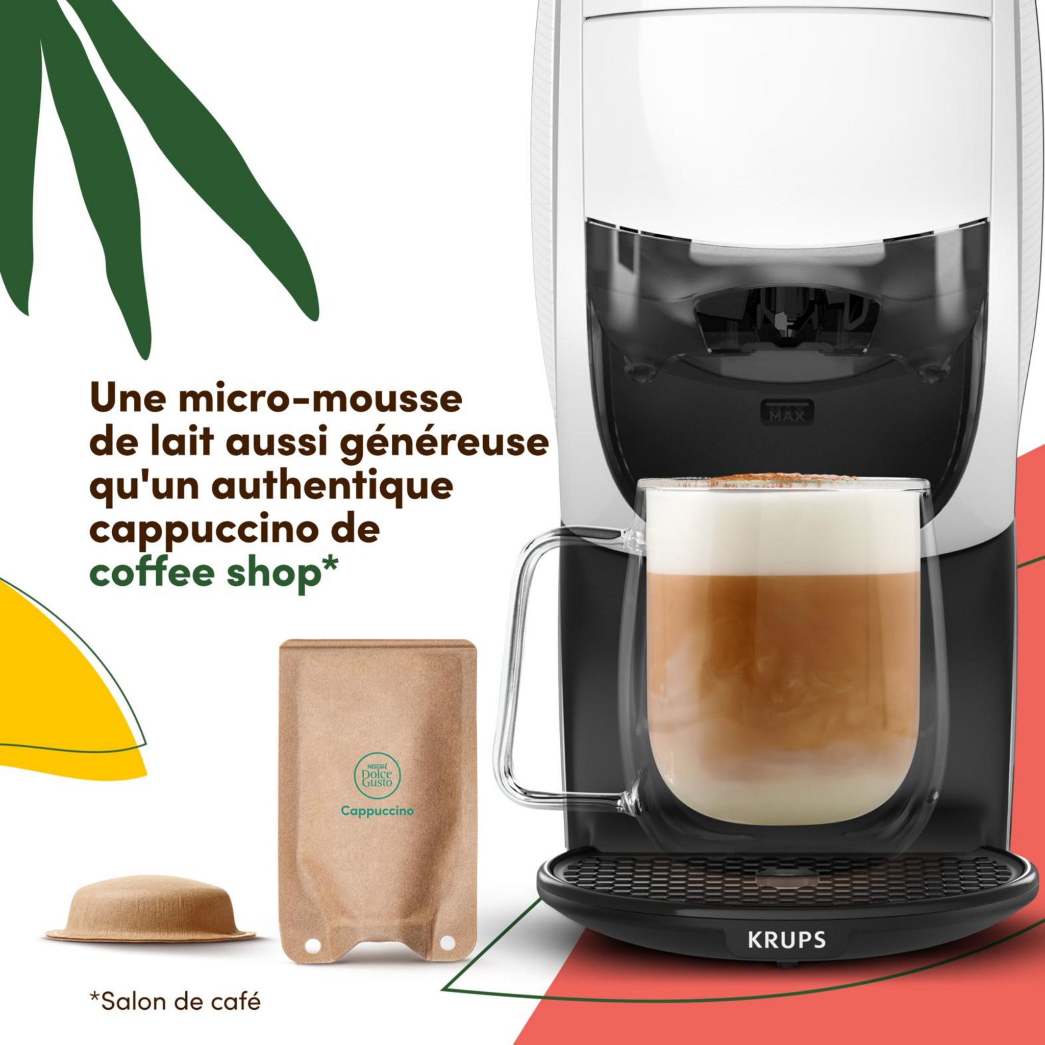 Voir la diapositive 7 : KRUPS Cafetière à dosettes Dolce Gusto multiboisson NEO KP850110 - Blanc