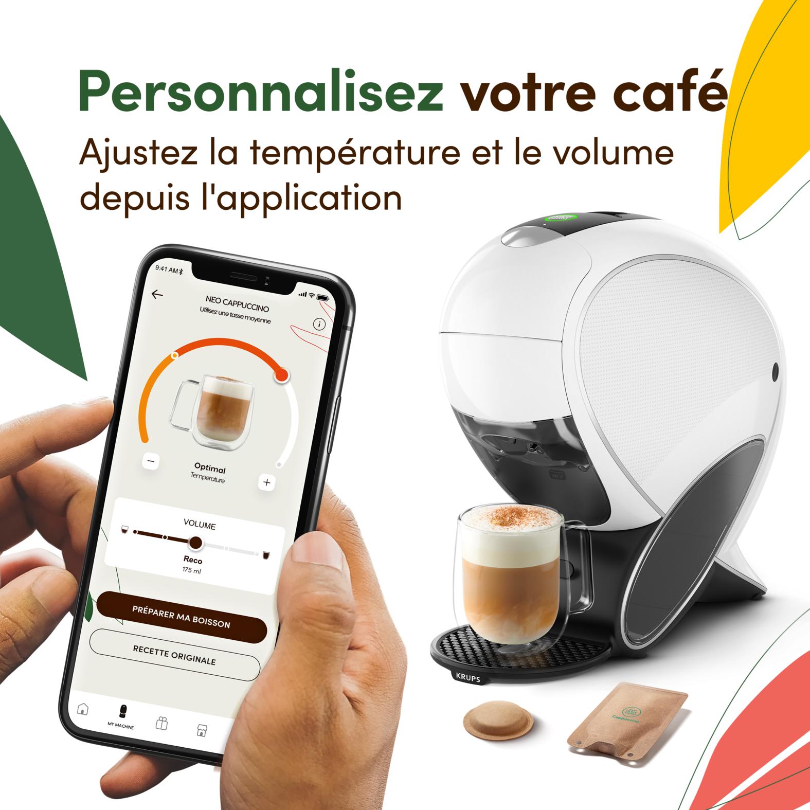 Voir la diapositive 9 : KRUPS Cafetière à dosettes Dolce Gusto multiboisson NEO KP850110 - Blanc