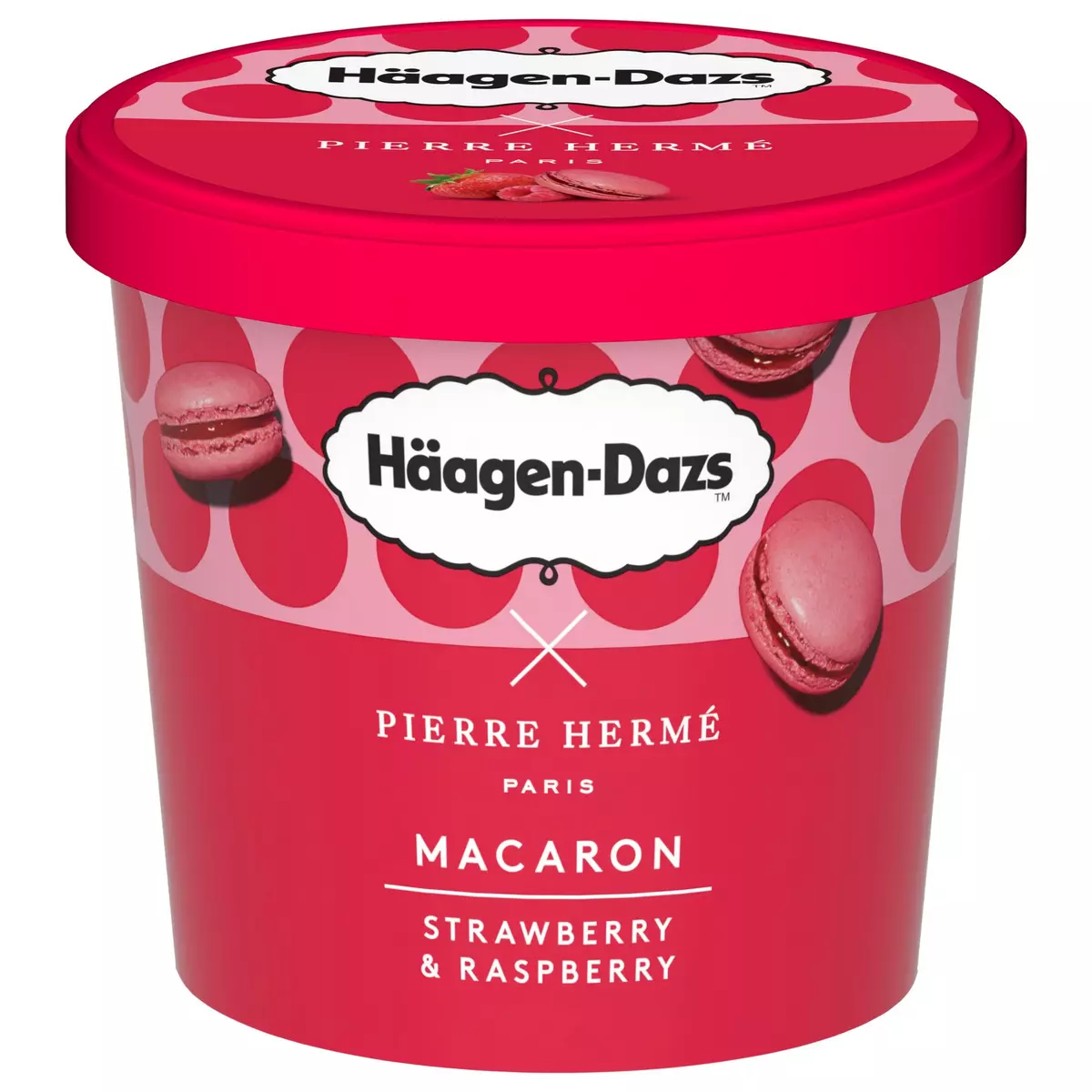 HAAGEN DAZS Pot de crème glacée macaron fraise et framboise 83g