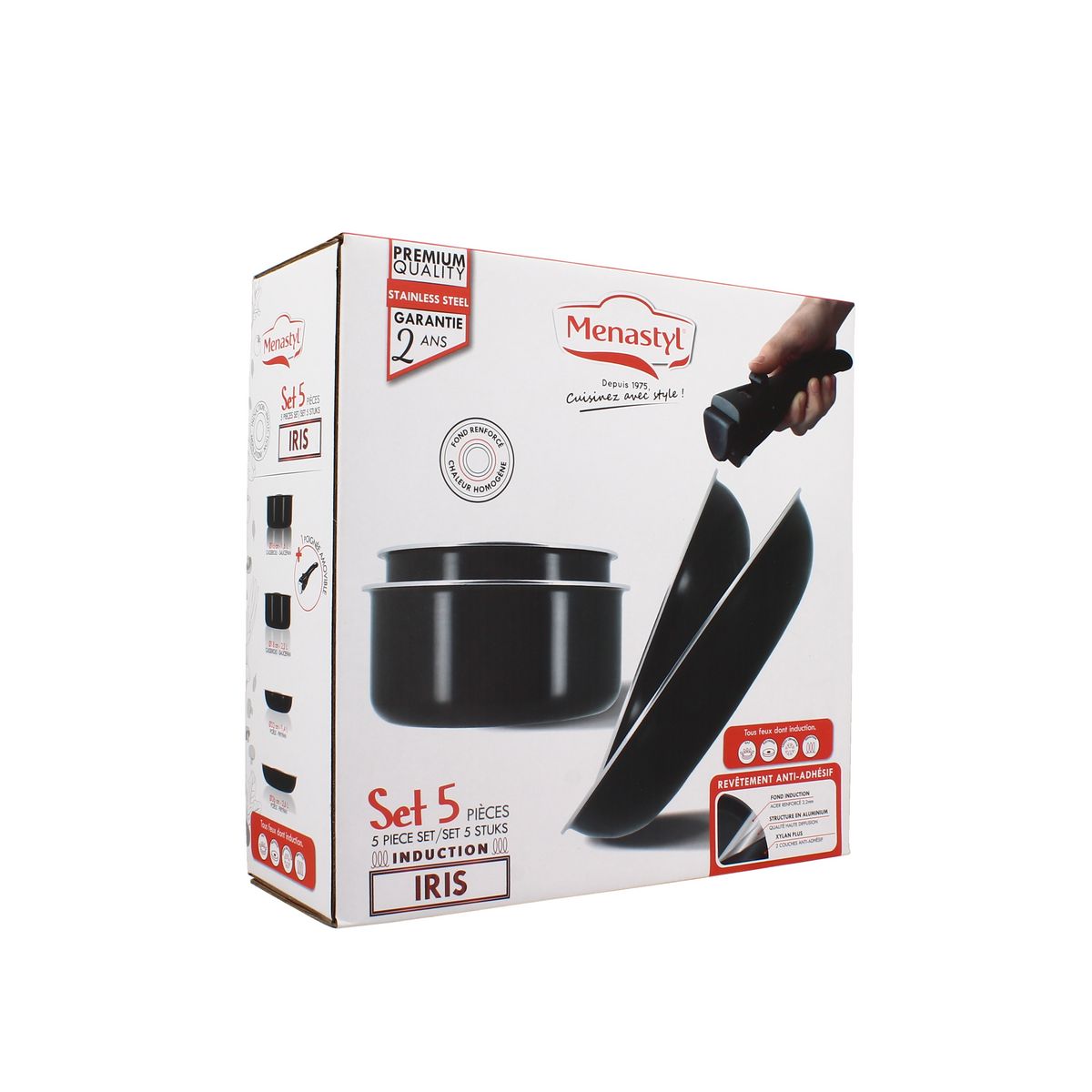 Batterie de cuisine 5 pièces tous feux dont induction