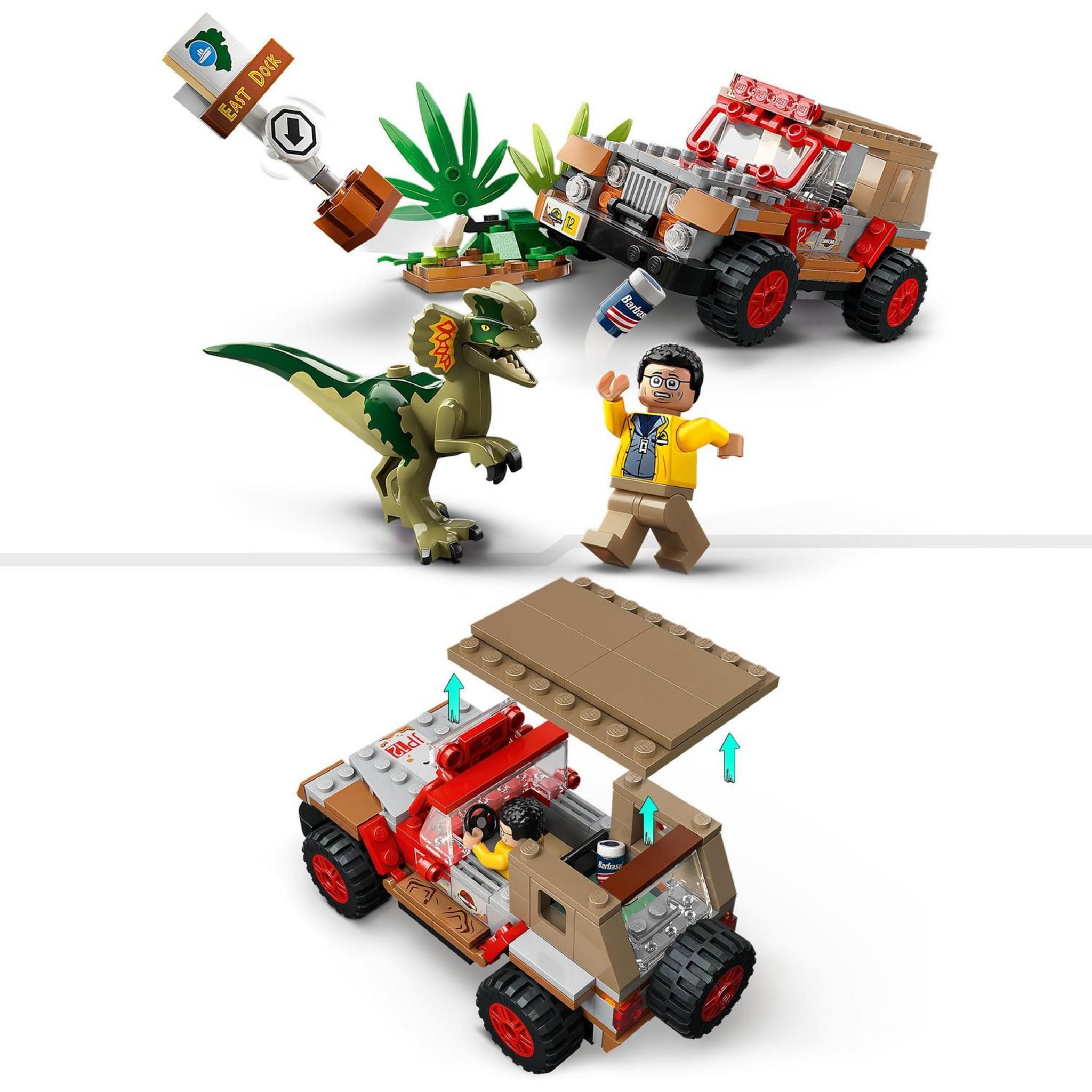 Voir la diapositive 6 : LEGO LEGO Jurassic Park 76958 L'Embuscade du Dilophosaure, Jouet de Dinosaure avec Voiture Jeep