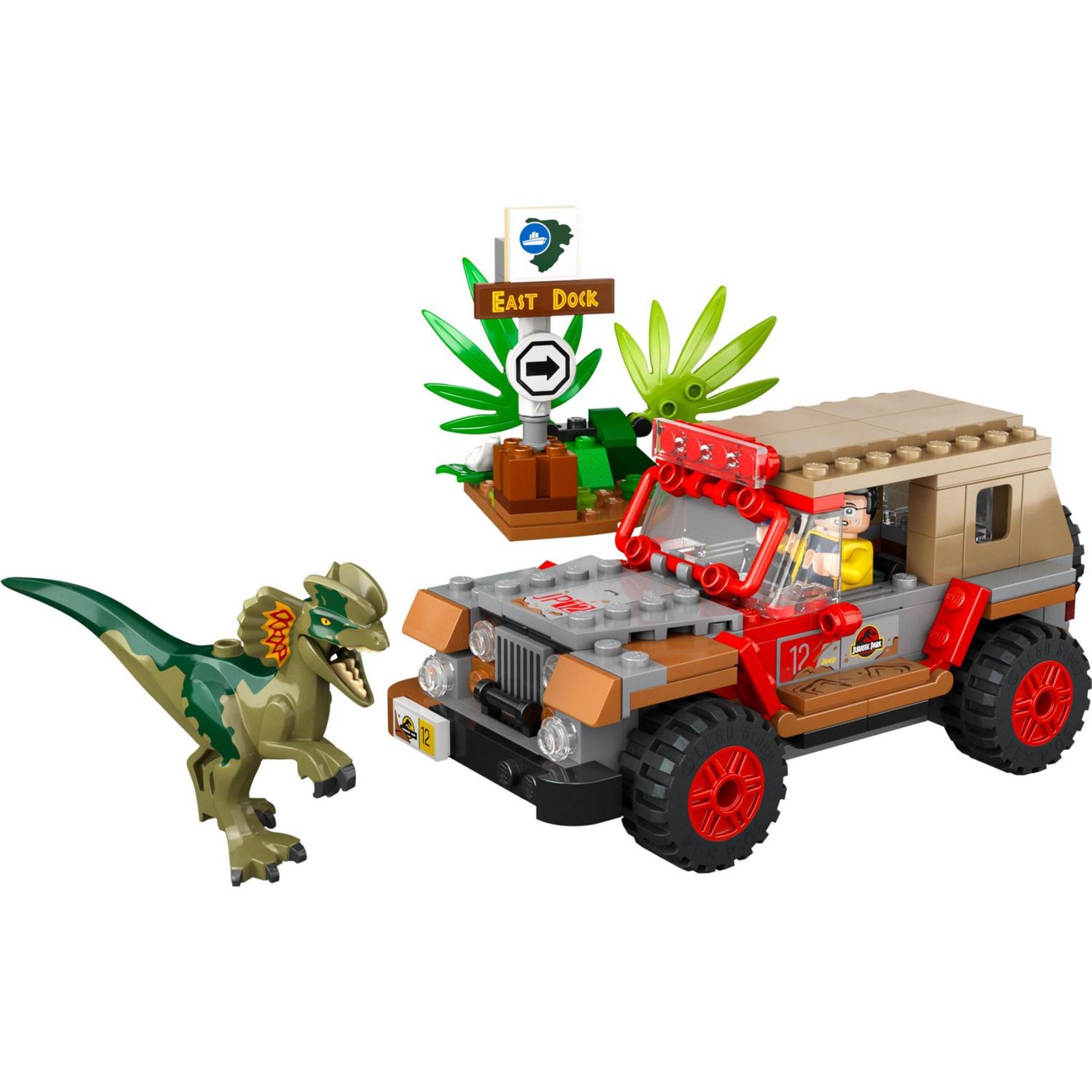 Voir la diapositive 8 : LEGO LEGO Jurassic Park 76958 L'Embuscade du Dilophosaure, Jouet de Dinosaure avec Voiture Jeep