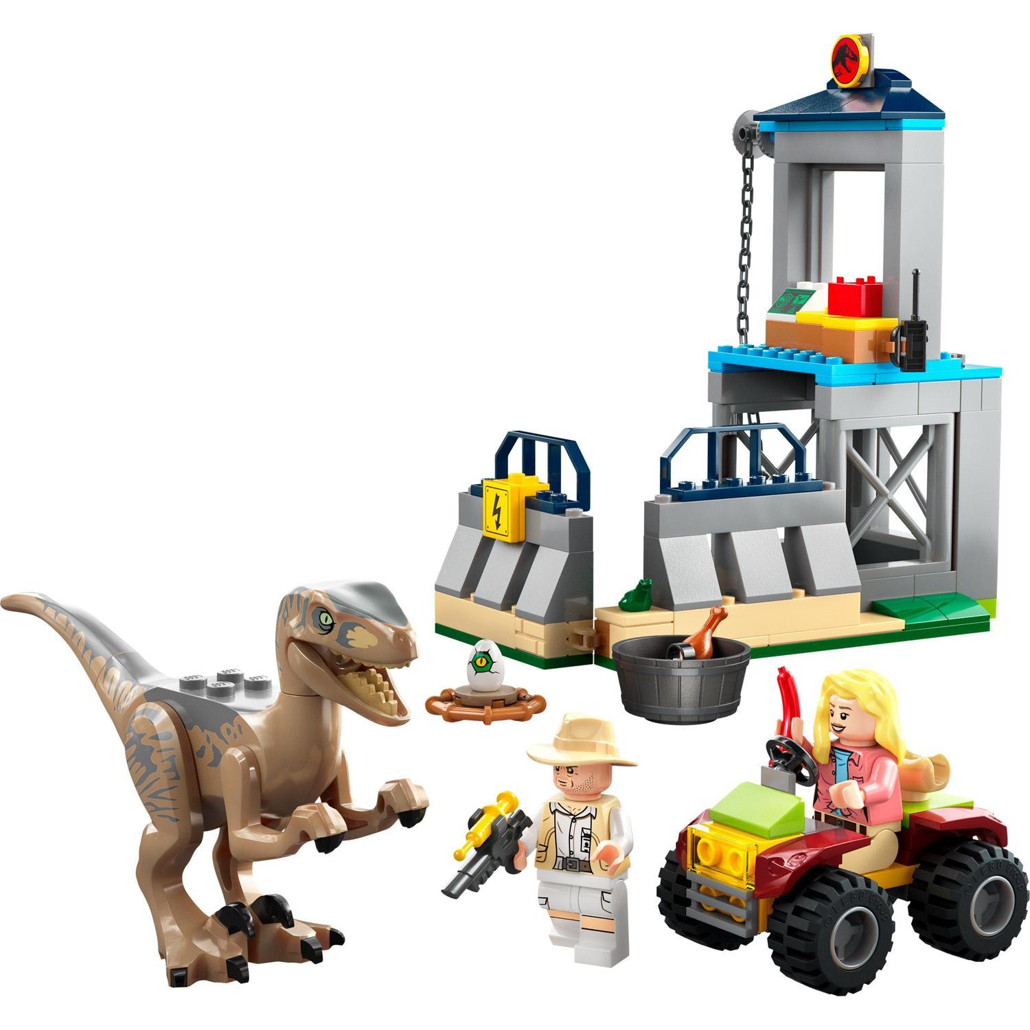 Voir la diapositive 2 : LEGO LEGO Jurassic Park 76957 L'Évasion du Vélociraptor, Jouet avec Dinosaure et Voiture