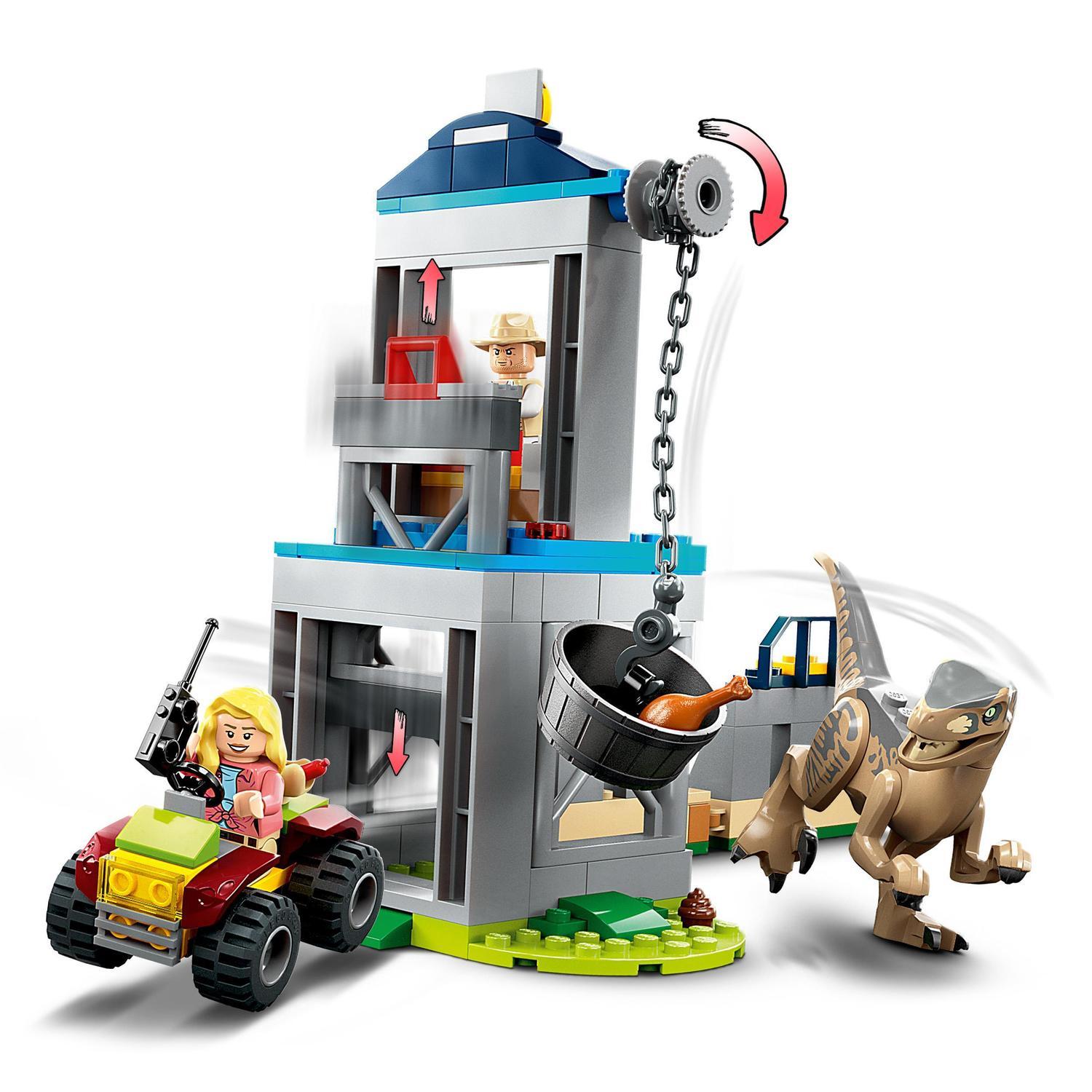 Voir la diapositive 4 : LEGO LEGO Jurassic Park 76957 L'Évasion du Vélociraptor, Jouet avec Dinosaure et Voiture