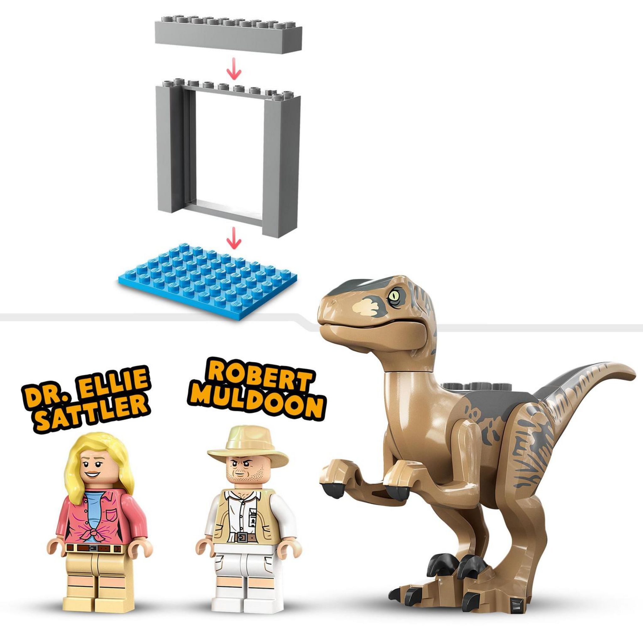 Voir la diapositive 5 : LEGO LEGO Jurassic Park 76957 L'Évasion du Vélociraptor, Jouet avec Dinosaure et Voiture