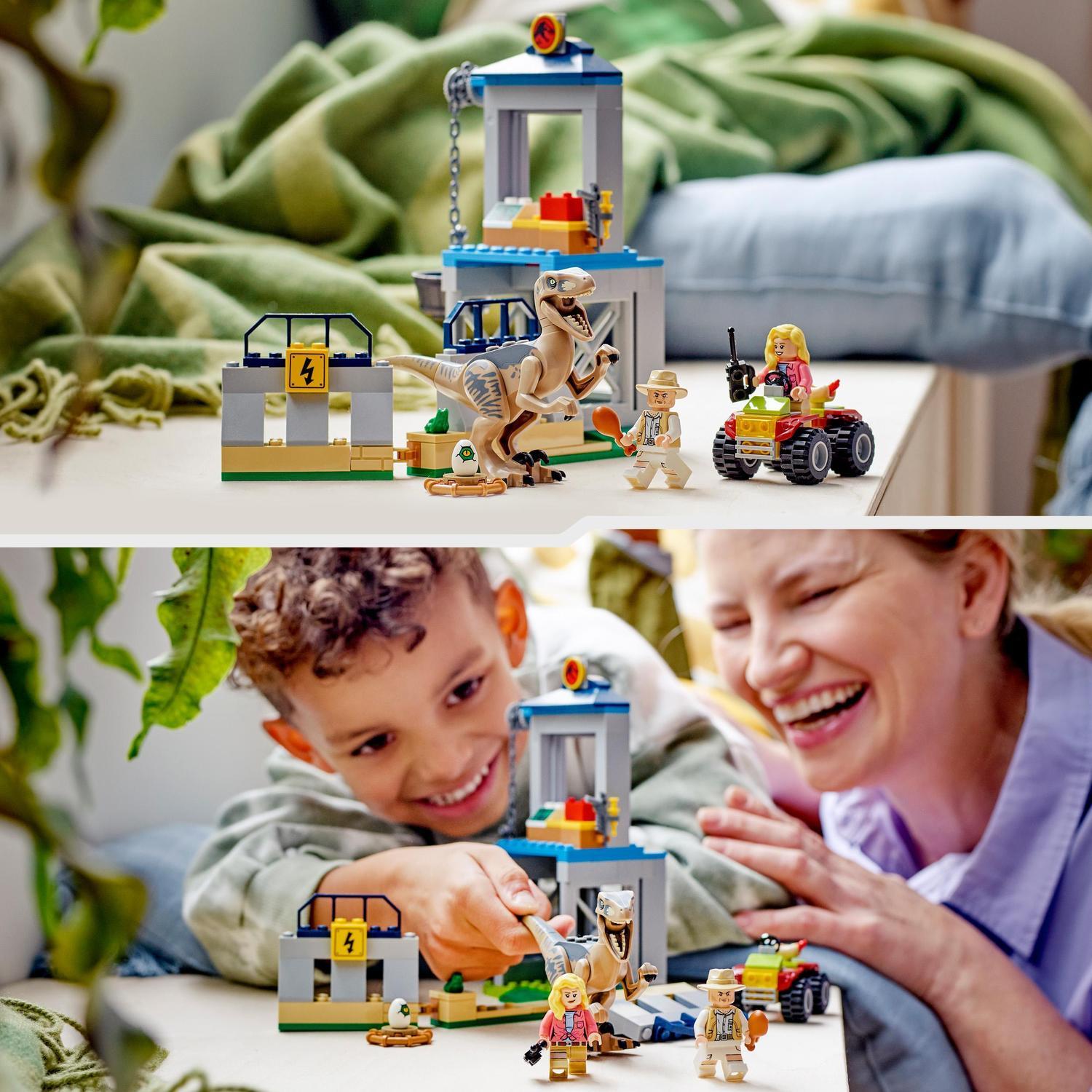 Voir la diapositive 7 : LEGO LEGO Jurassic Park 76957 L'Évasion du Vélociraptor, Jouet avec Dinosaure et Voiture