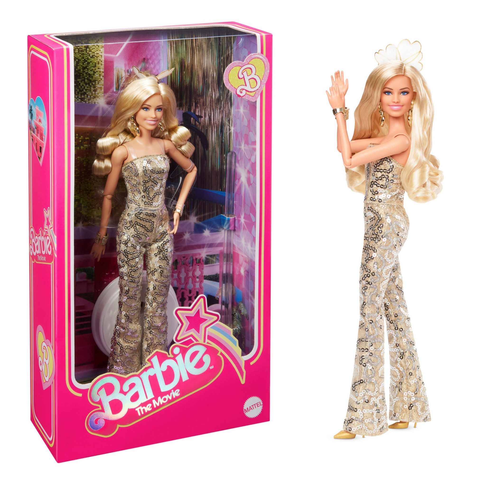 Voir la diapositive 8 : MATTEL Poupée Barbie Le Film - Combinaison Disco dorée