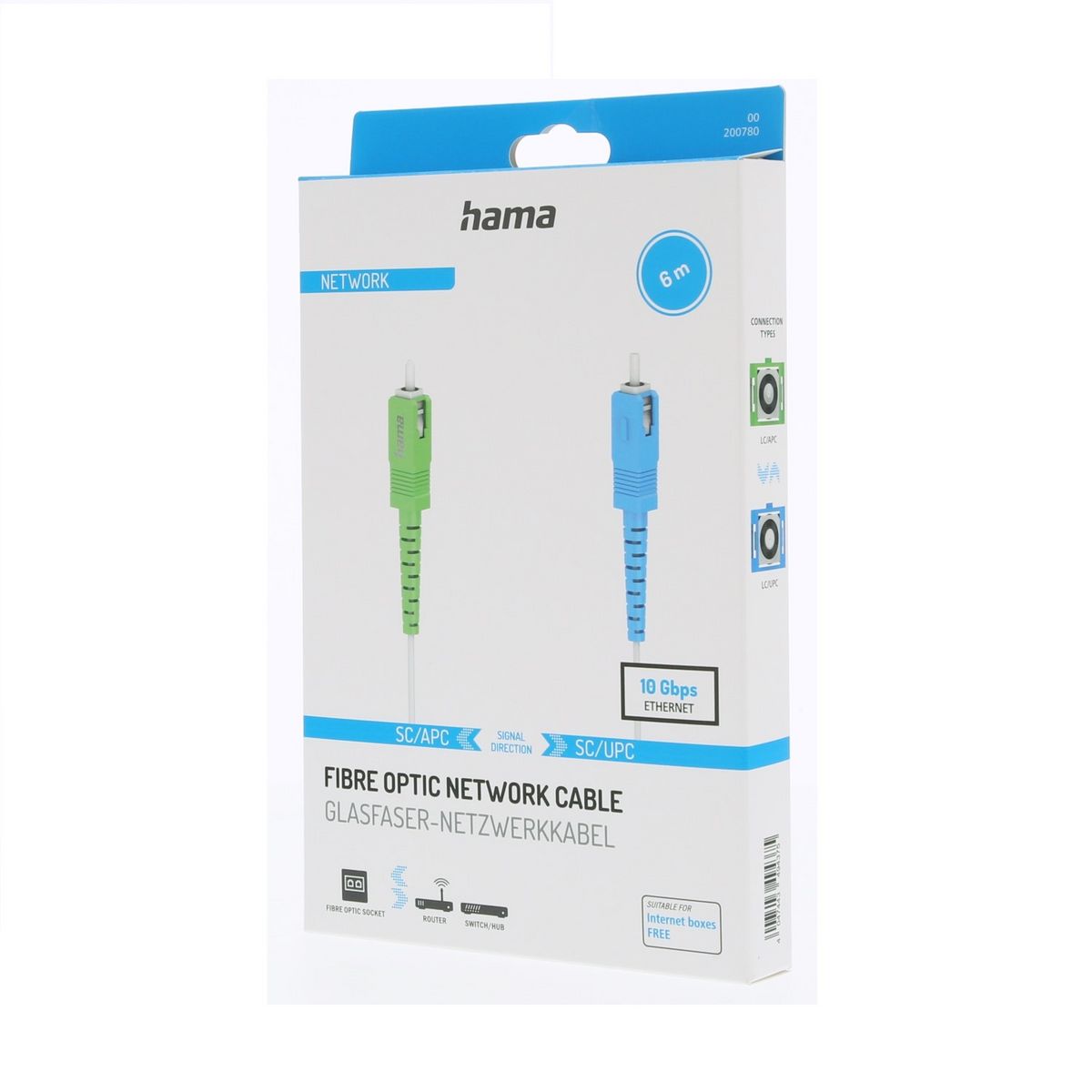 HAMA Câble réseau fibre optique, fiche SC/APC - fiche SC/UPC - 6 M