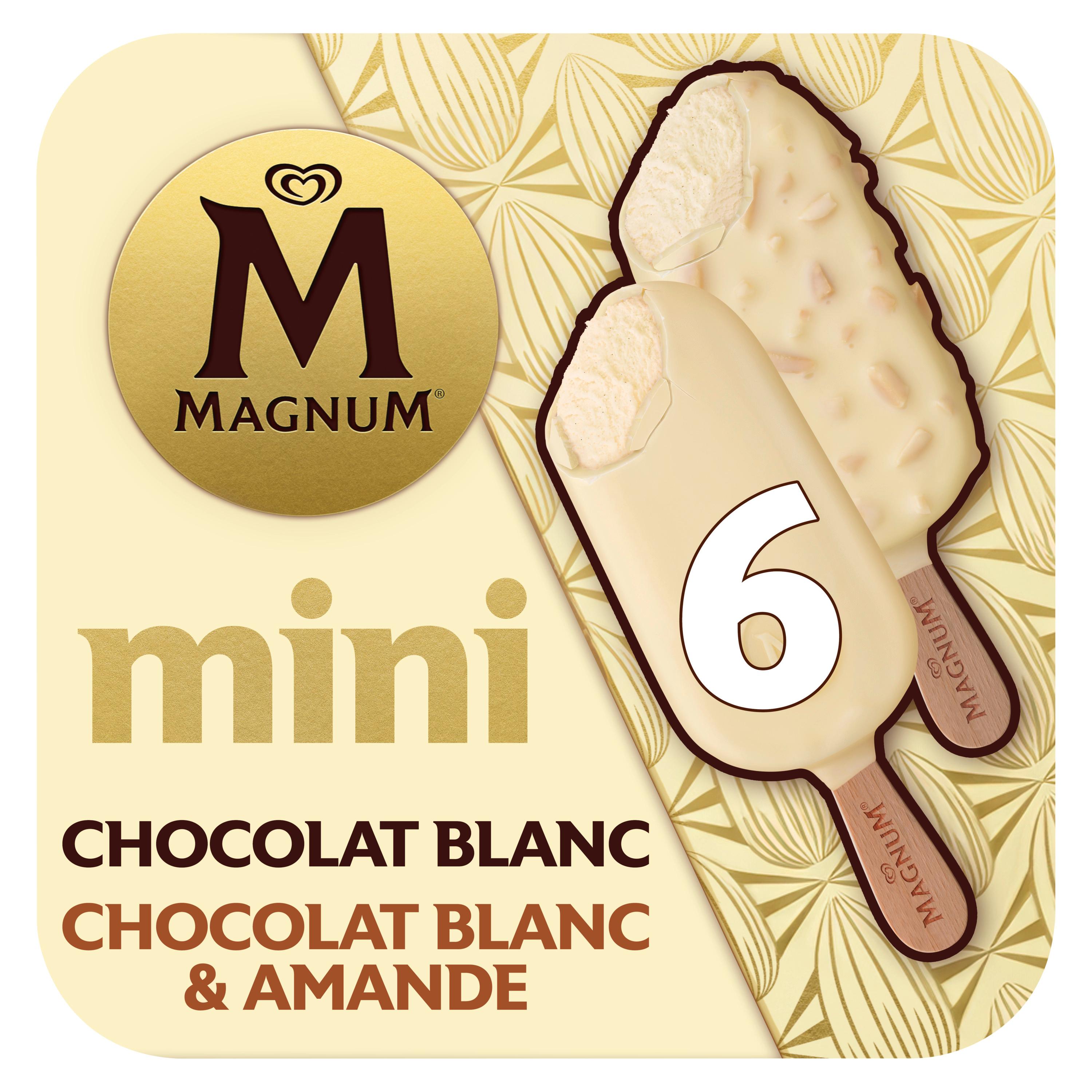 Voir la diapositive 2 : MAGNUM Mini bâtonnets chocolat blanc 6 pièces 267g