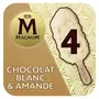 MAGNUM Bâtonnet glacé chocolat blanc amandes 4 pièces 292g