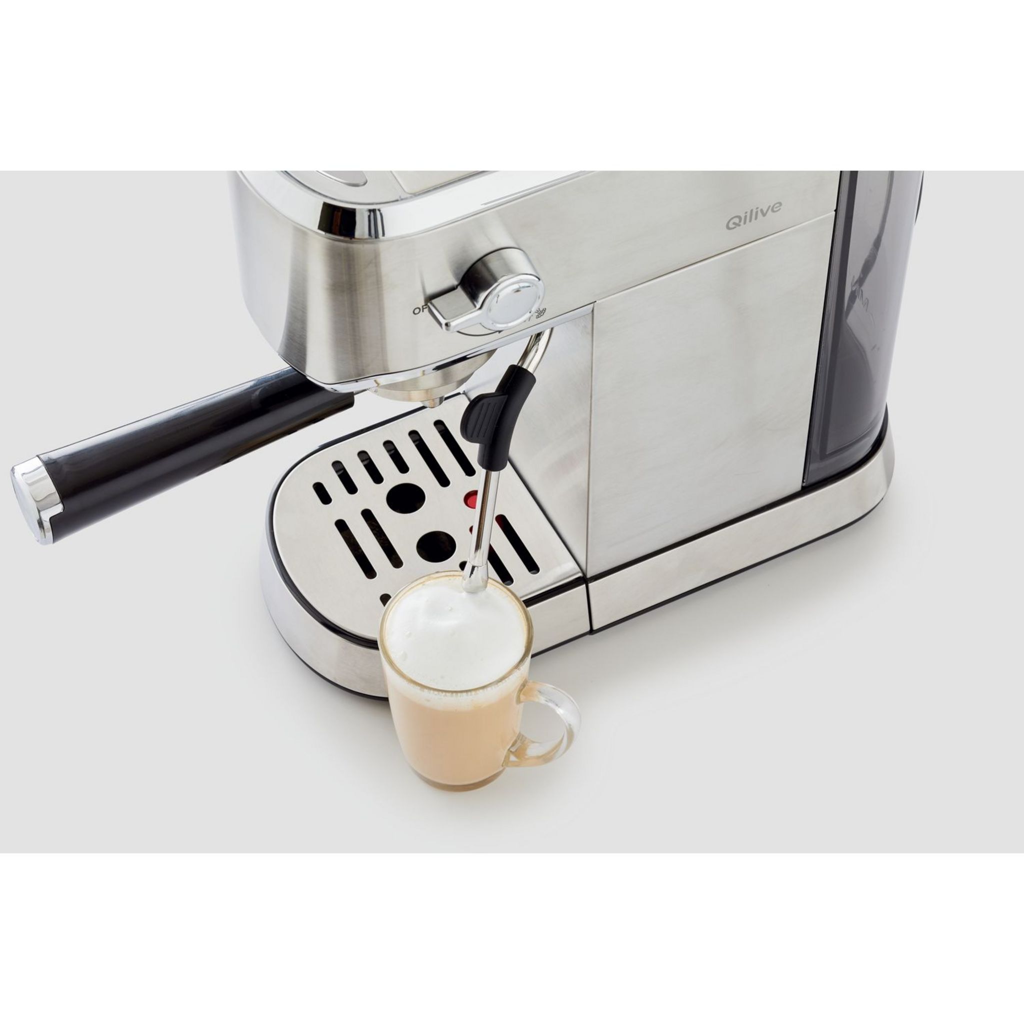 Voir la diapositive 4 : QILIVE Machine à café espresso manuelle compacte Q.5164 - Gris