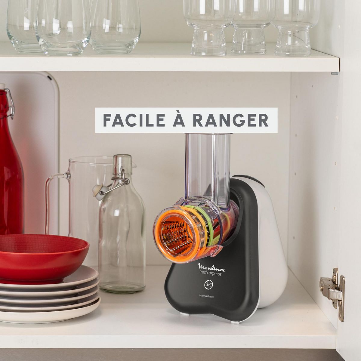 MOULINEX Hachoir Fresh Express 3 en 1 DJ753B10 - Gris