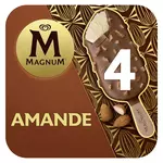 MAGNUM Bâtonnet glacé vanille chocolat et amandes 4 pièces 300g