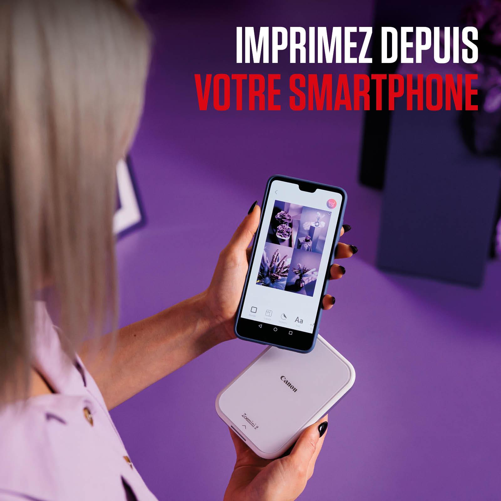 Voir la diapositive 7 : CANON Imprimante photo portable Canon Zoemini 2 - Blanc perle