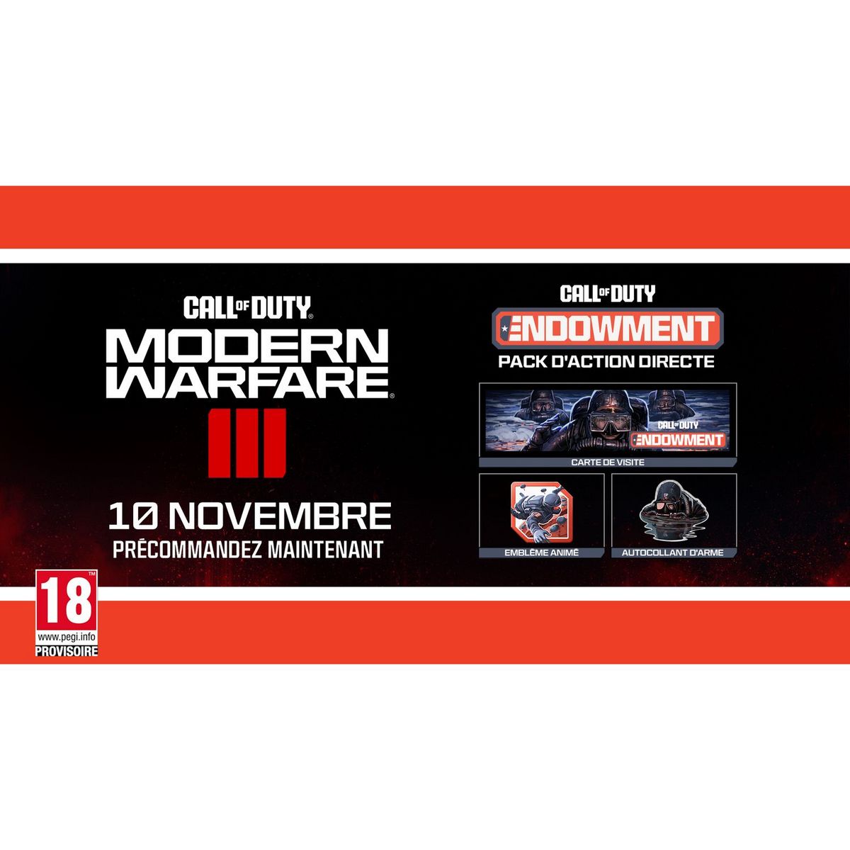 Call Of Duty : Modern Warfare III Édition Endowment Exclusivité Auchan PS5