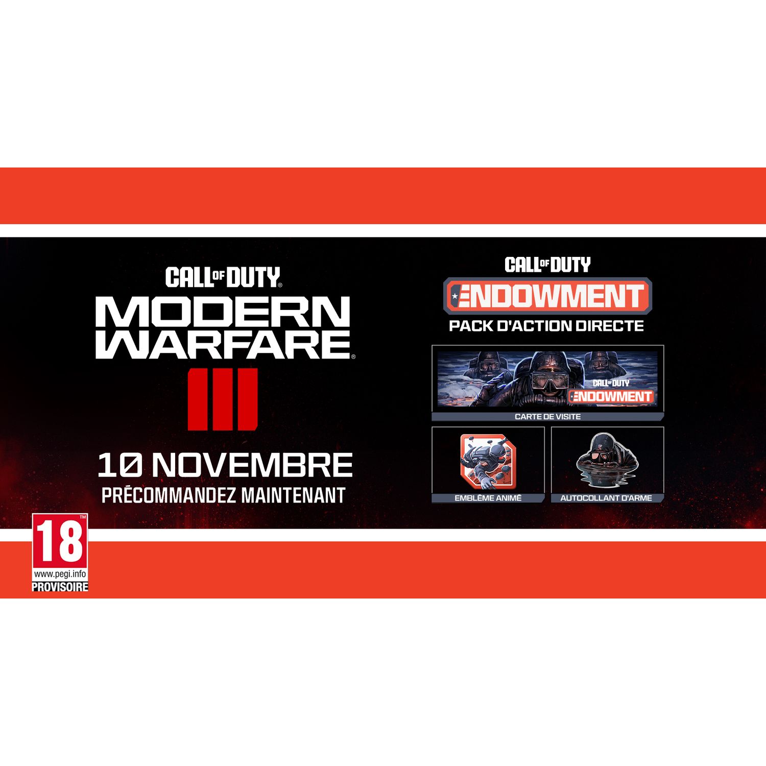 Voir la diapositive 2 : Call Of Duty : Modern Warfare III Édition Endowment Exclusivité Auchan PS4