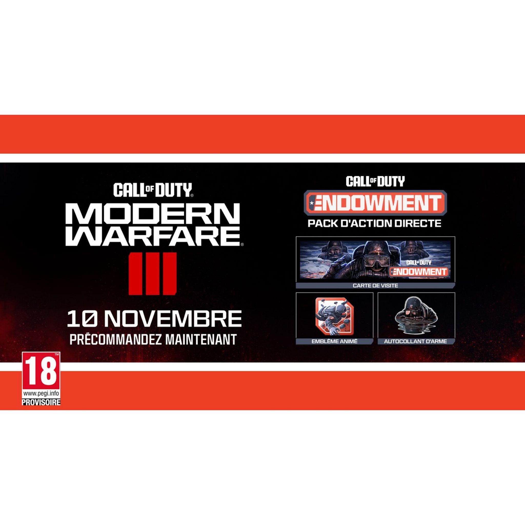 Voir la diapositive 2 : Call Of Duty : Modern Warfare III Édition Endowment Exclusivité Auchan Xbox Series X - Xbox One