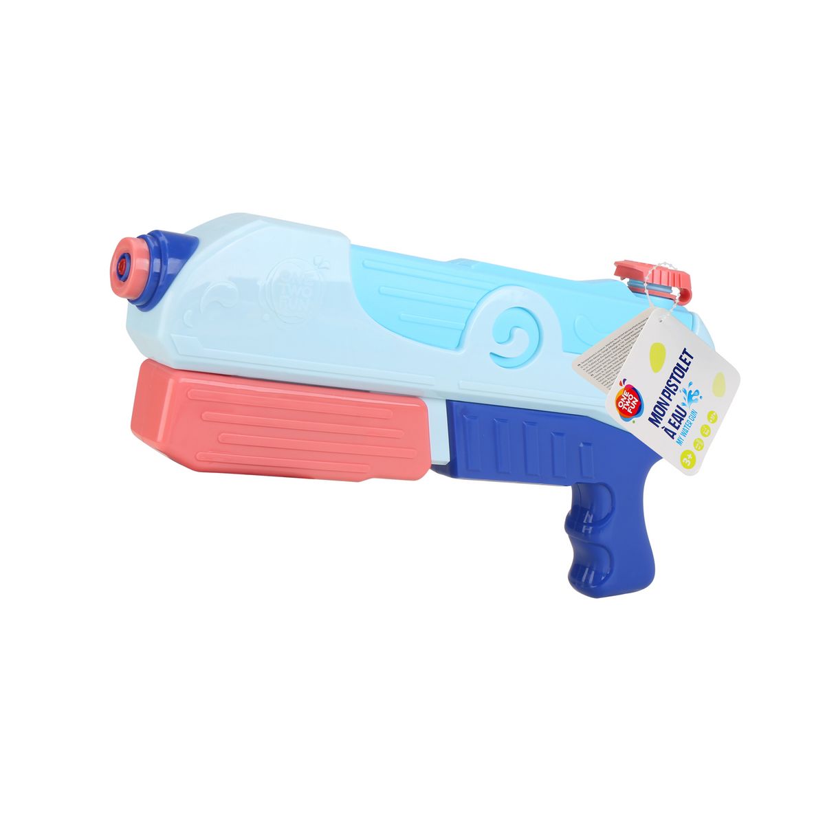 ONE TWO FUN Pistolet à eau 32cm Rose ou Jaune