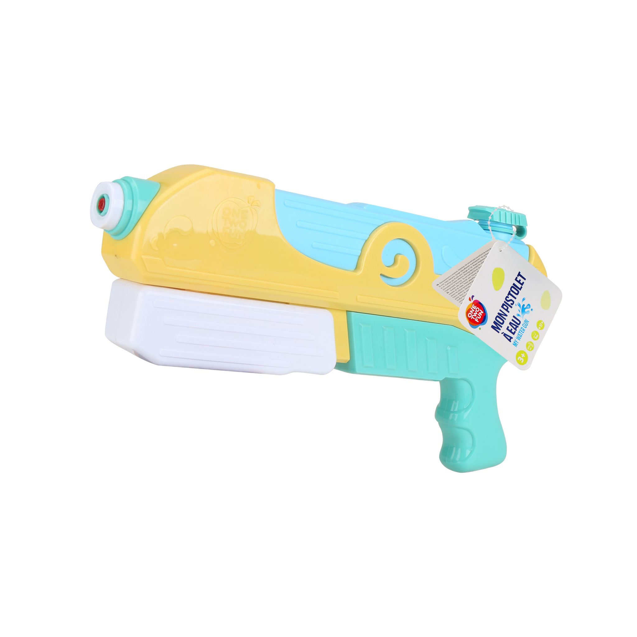 Voir la diapositive 4 : ONE TWO FUN Pistolet à eau 32cm Rose ou Jaune