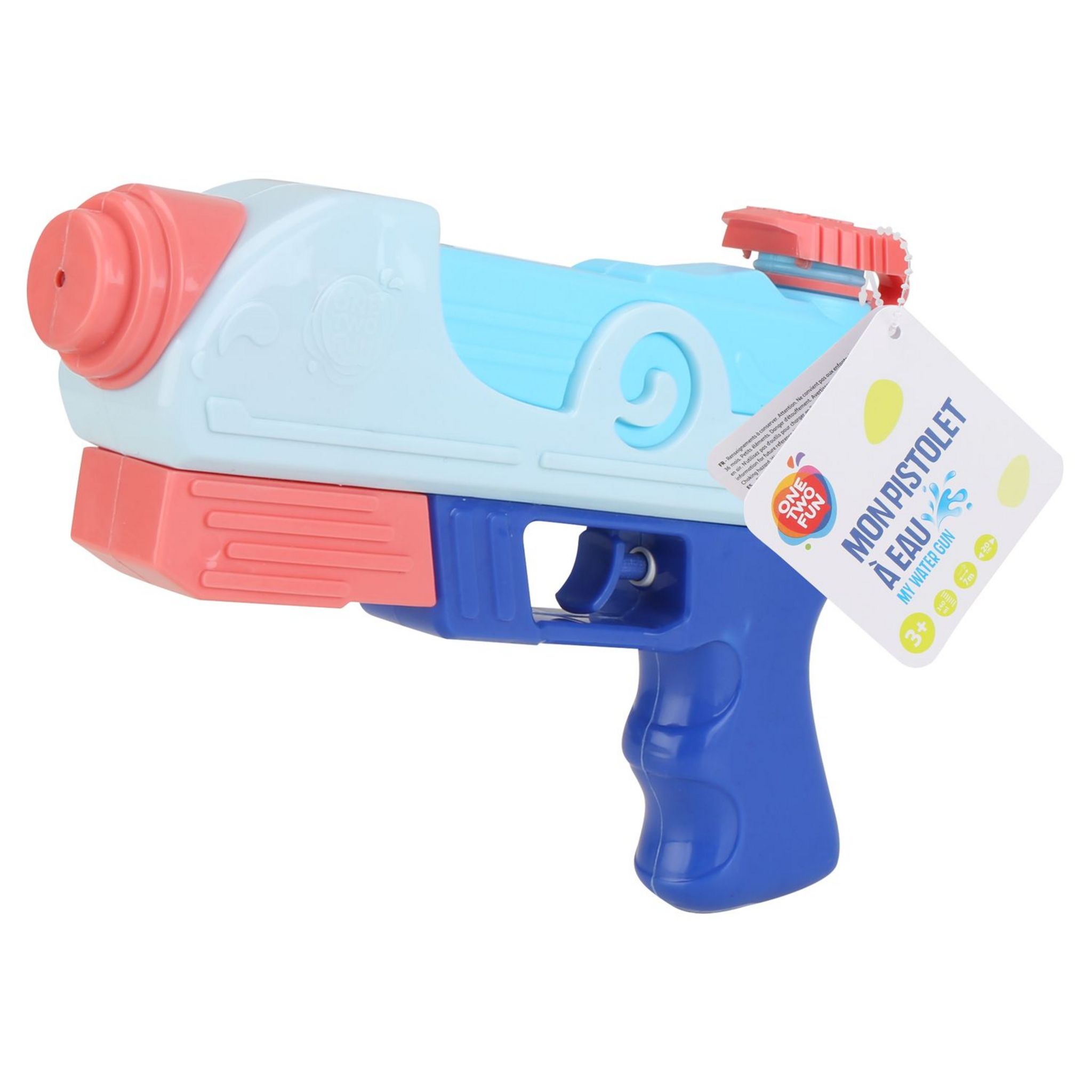 Voir la diapositive 4 : ONE TWO FUN Pistolet à eau 20cm - Rose ou Jaune