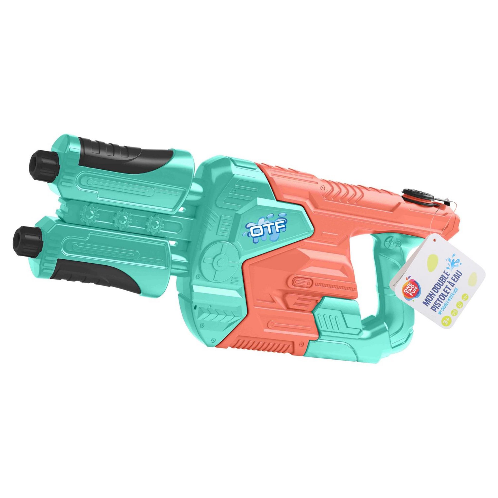 Voir la diapositive 2 : ONE TWO FUN Mon Double Pistolet à eau 59cm