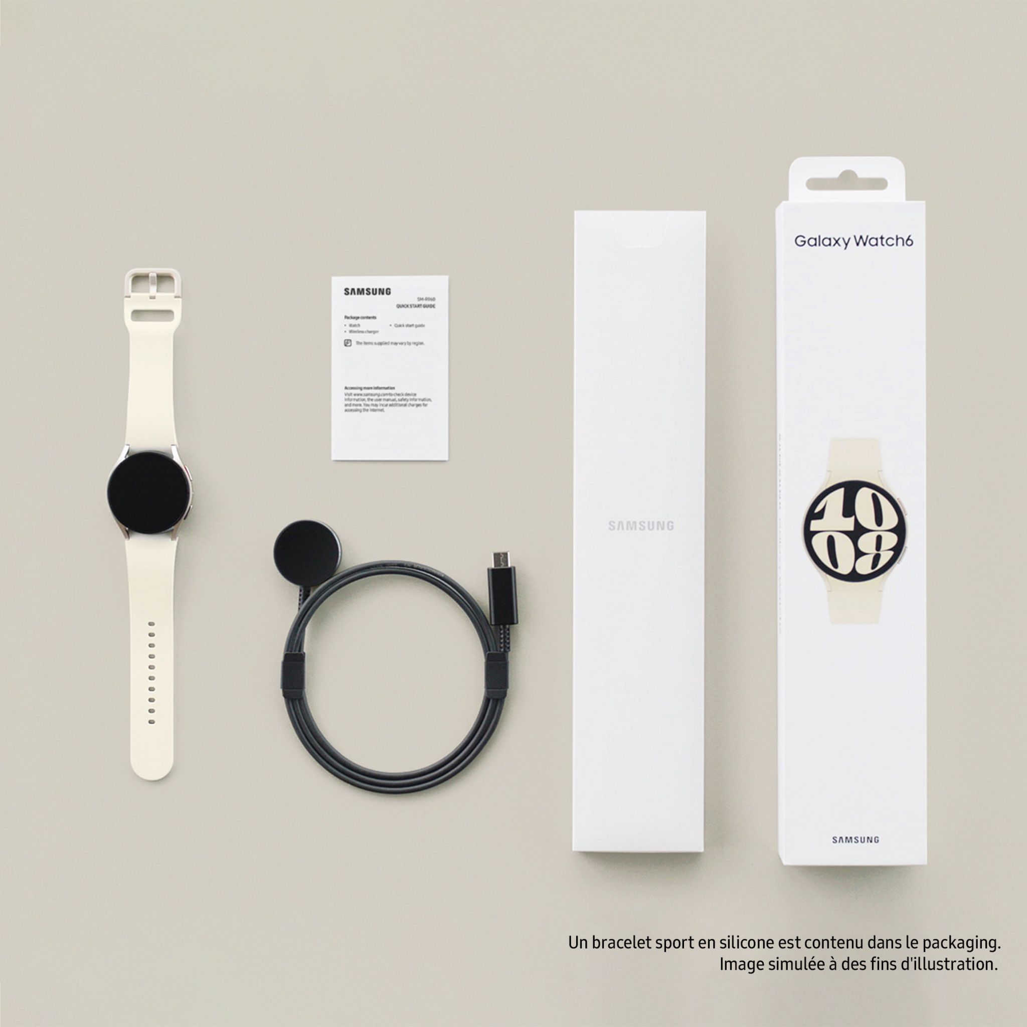 Voir la diapositive 8 : SAMSUNG Montre connectée Watch 6 40MM - Crème