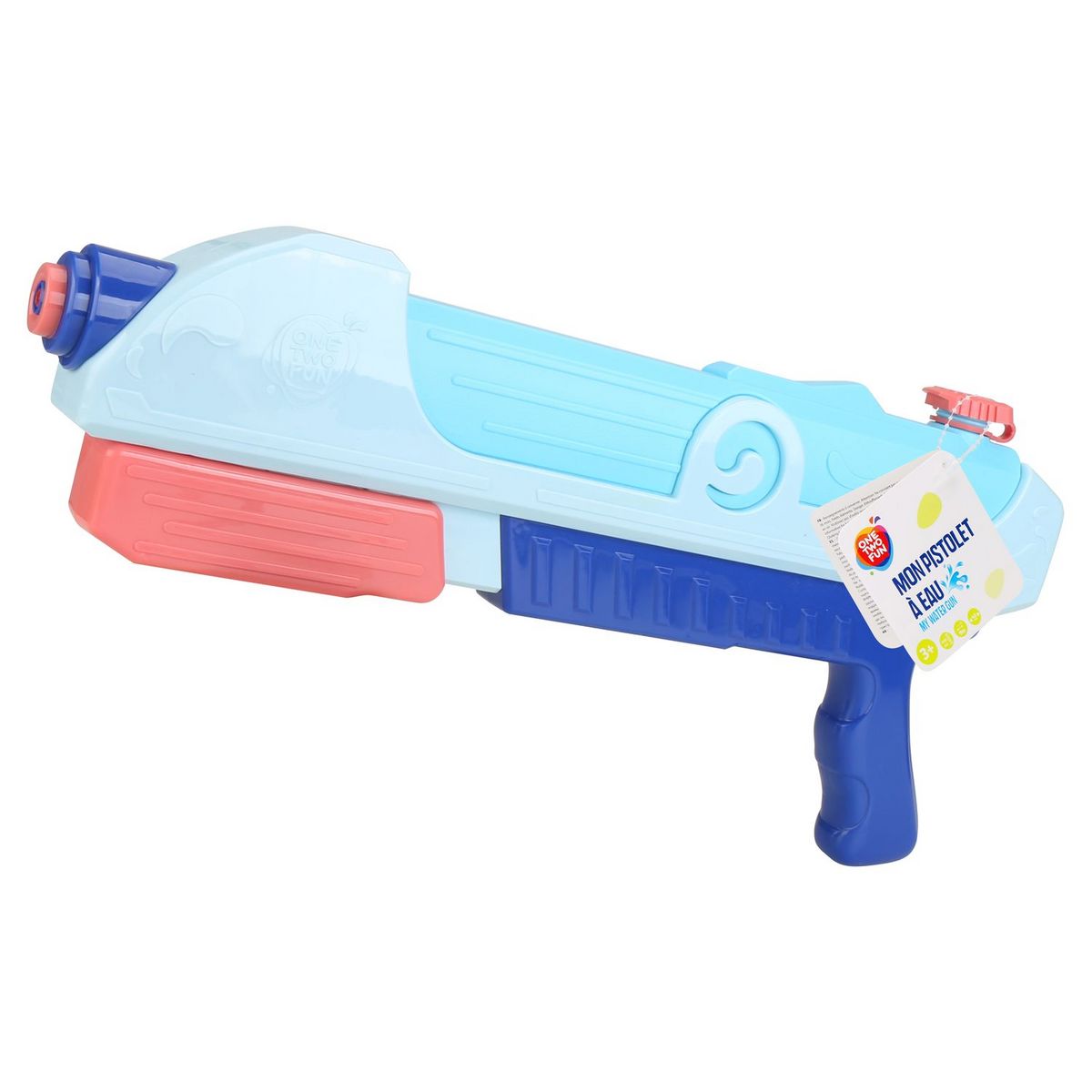 ONE TWO FUN Pistolet à eau 45cm - Rose ou Jaune