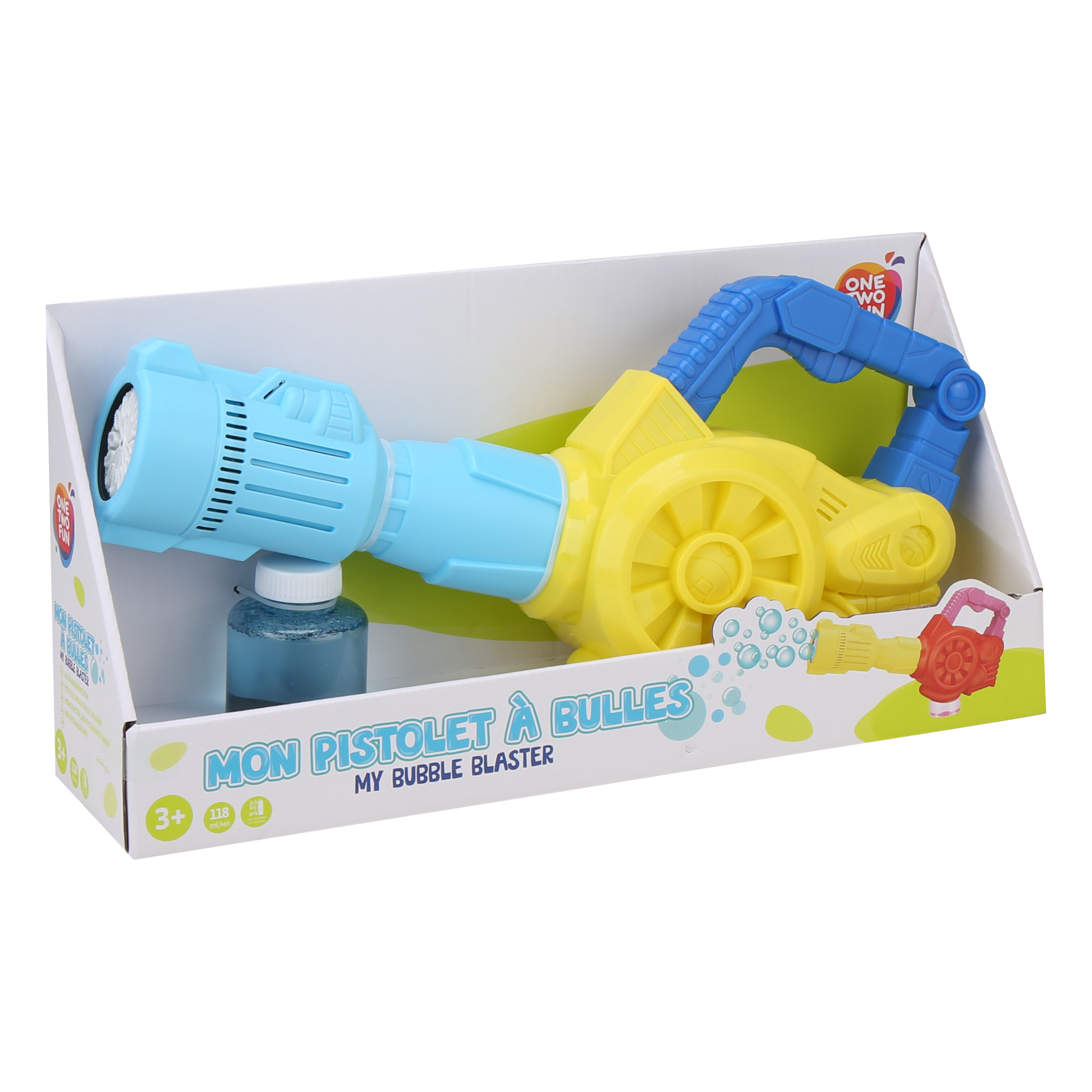 Voir la diapositive 2 : ONE TWO FUN Bazooka à bulles puissant
