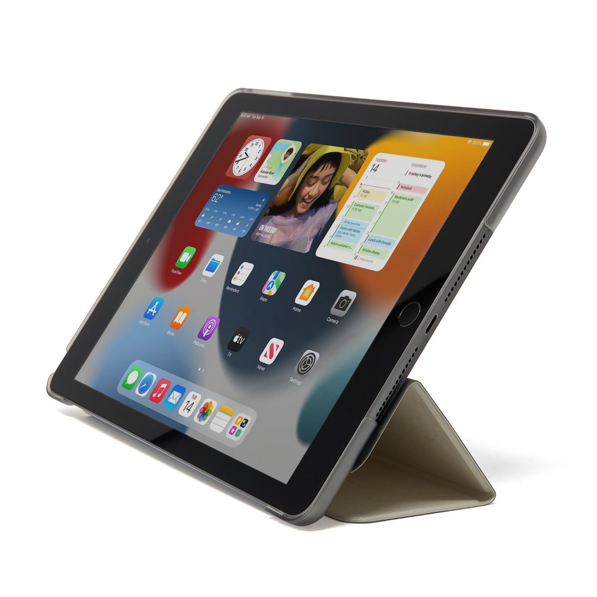 APPLE Tablette tactile reconditionnée IPAD 6 9.7'' 32Go Wifi Grade B - Gris + Coque blanche