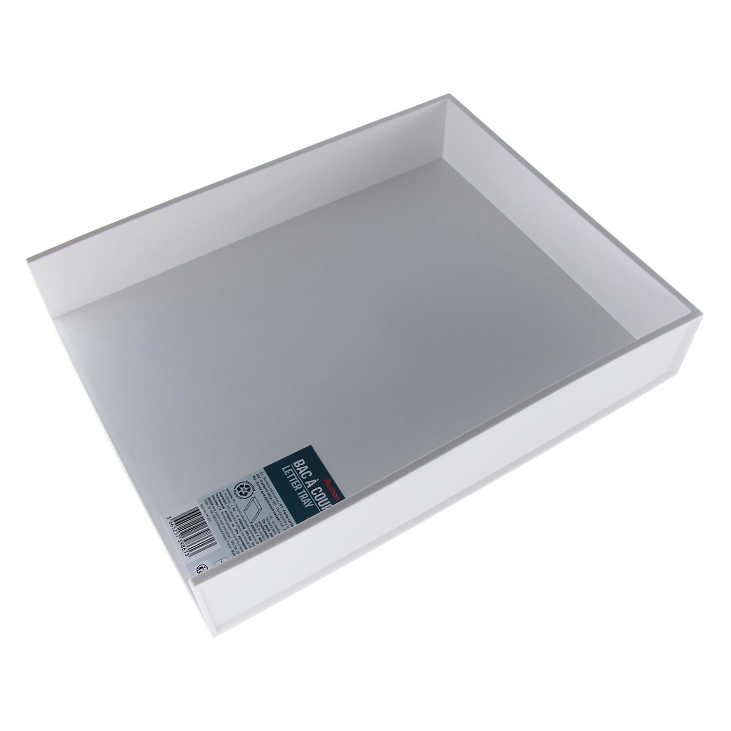 AUCHAN Bac à courrier de bureau - Blanc