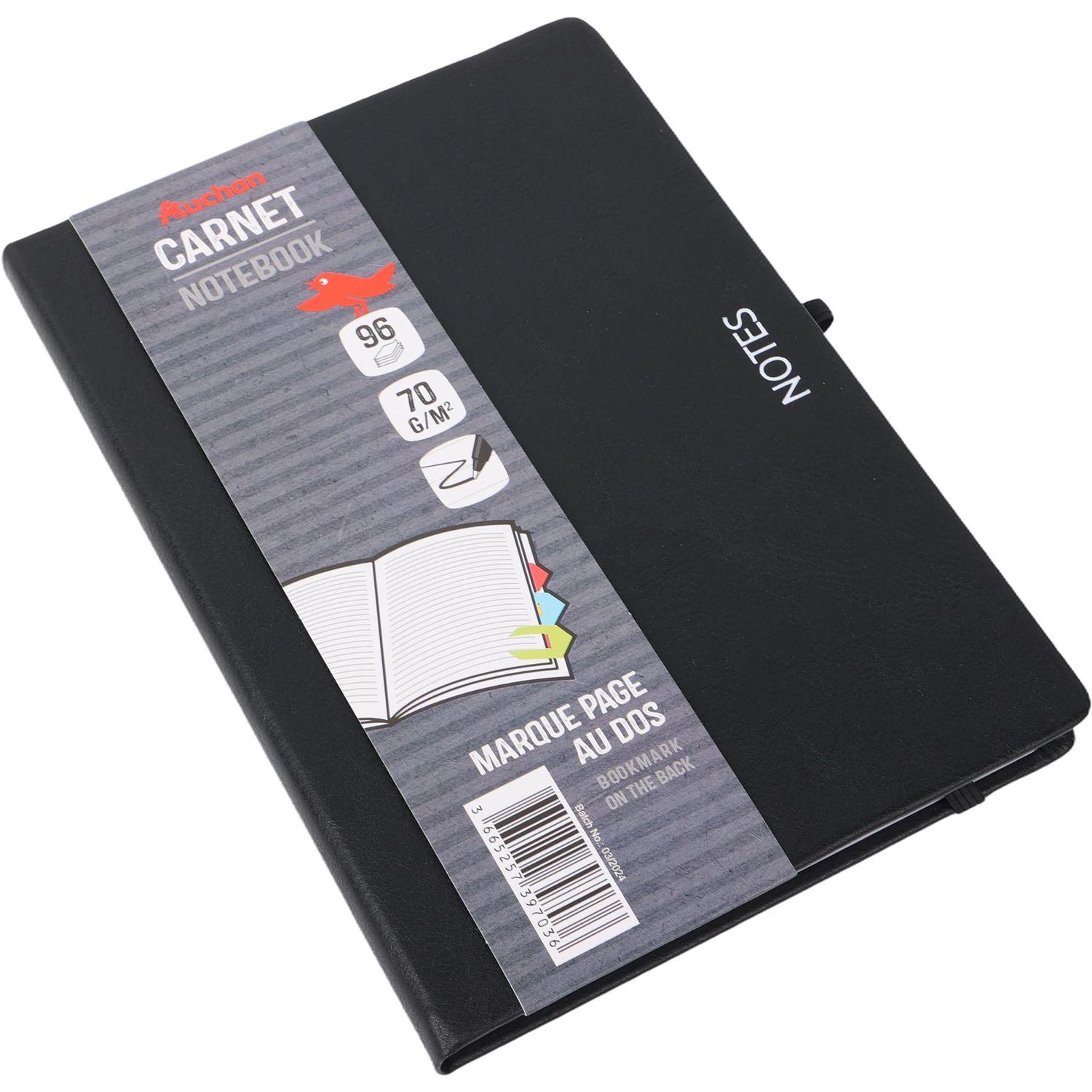 Voir la diapositive 2 : AUCHAN Carnet A5 96 pages couverture noir