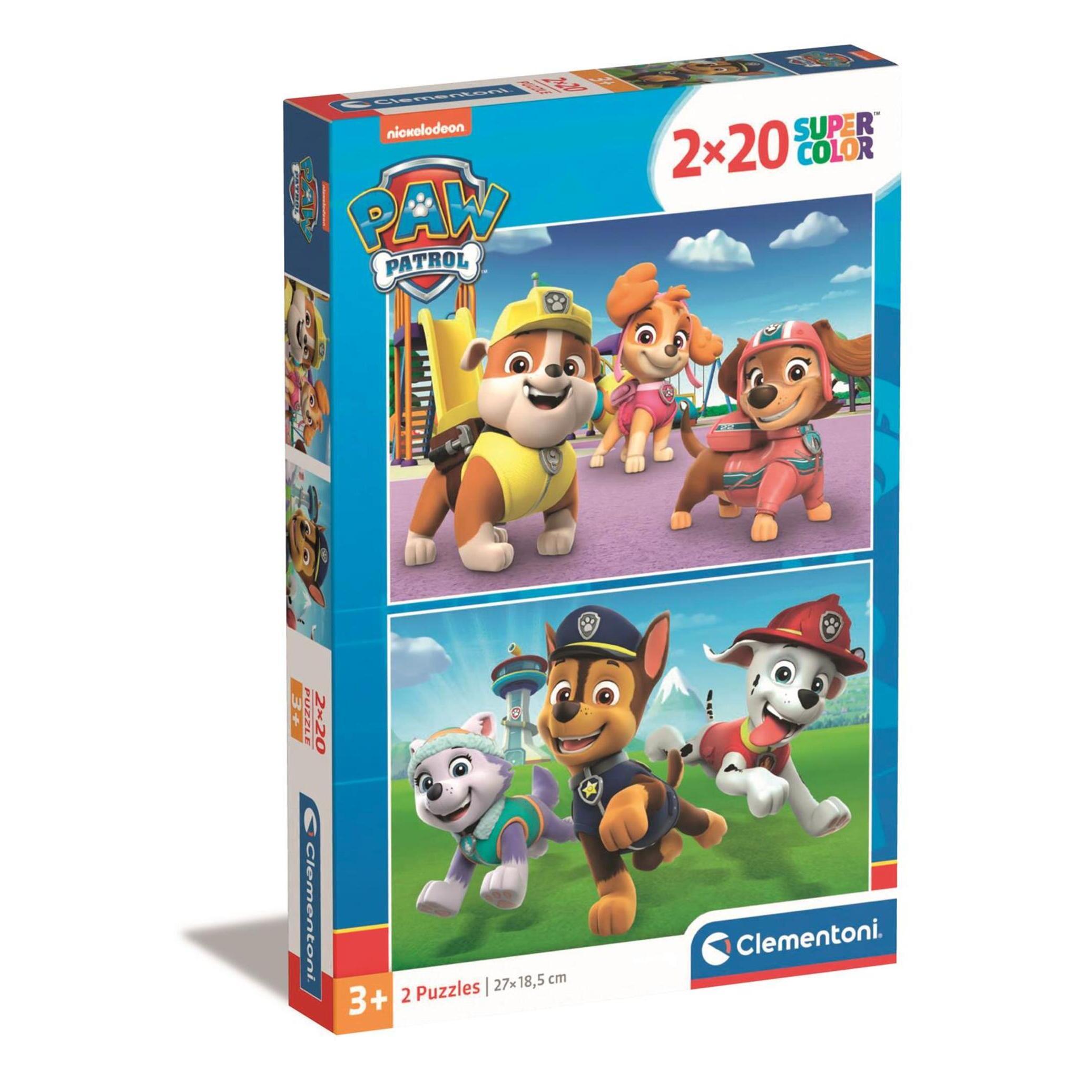 CLEMENTONI Puzzle 2x20 pièces Supercolor Pat Patrouille