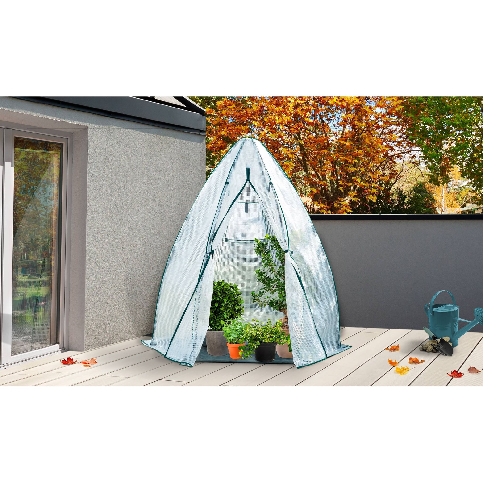 Voir la diapositive 2 : JARDIKT Serre d'hivernage - Métal/Polyéthylène - 1,96m² - TEEPEE SMALL