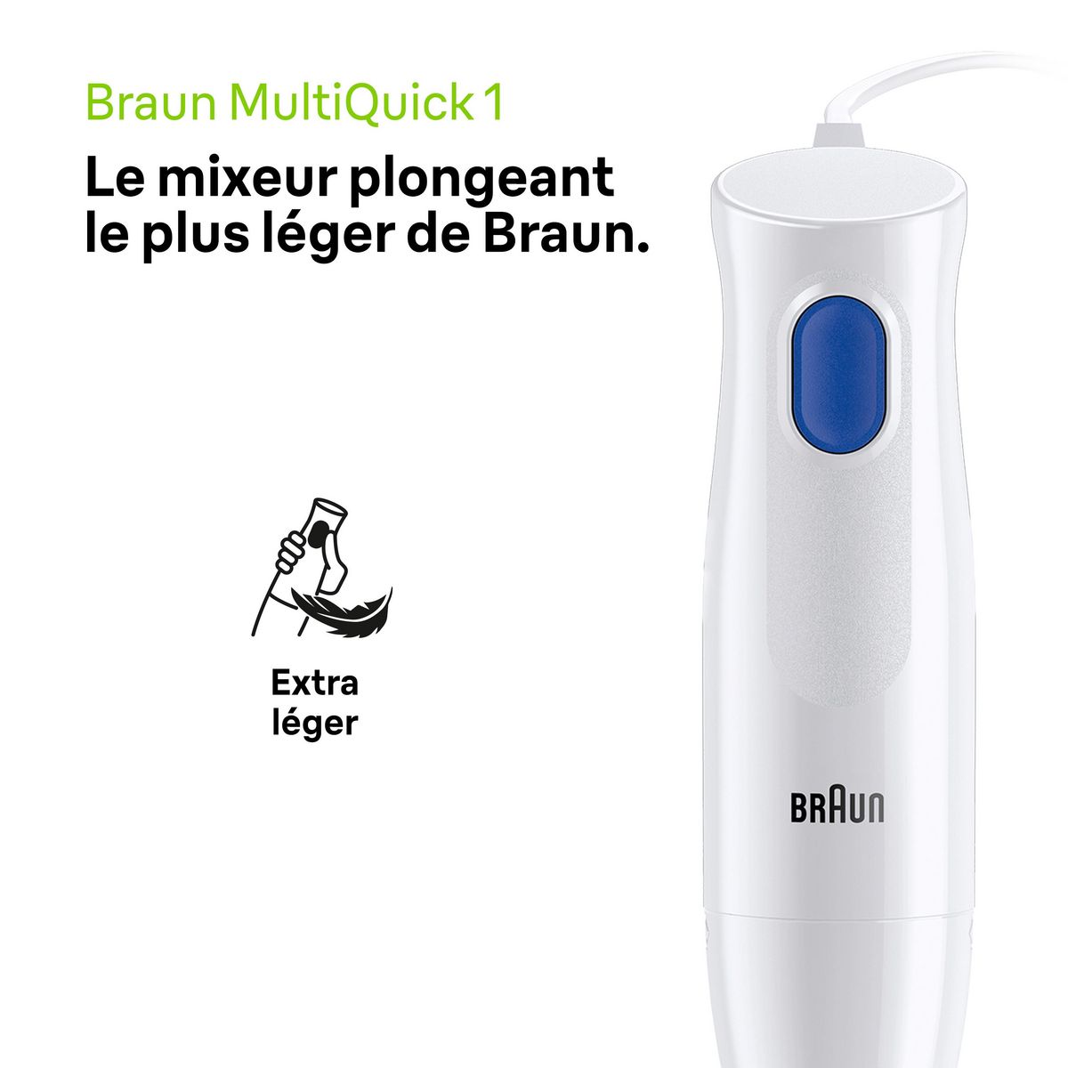 BRAUN Mixeur plongeant MQ10.001MWH - Blanc