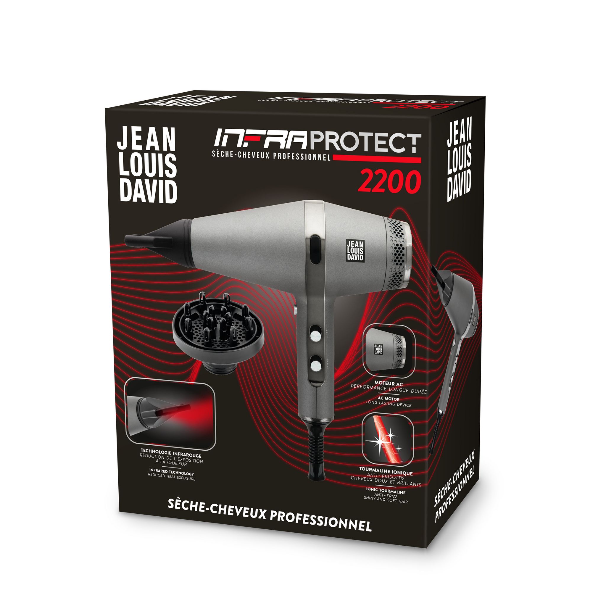 Voir la diapositive 3 : JEAN LOUIS DAVID Sèche cheveux 20204 - Gris