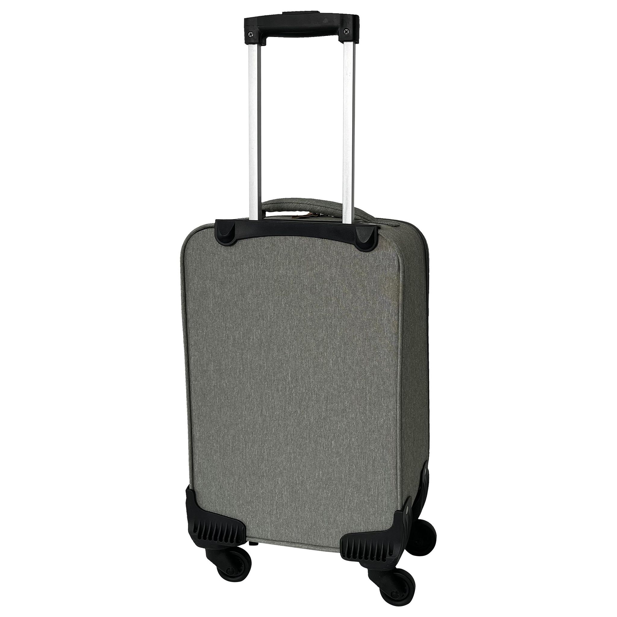 Voir la diapositive 4 : AIRPORT Valise souple polyester gris 8 roues 50x30x19cm Eco