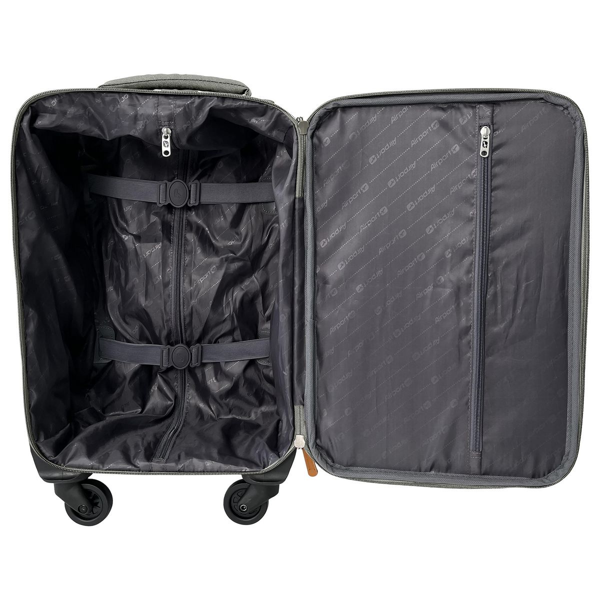 AIRPORT Valise souple polyester gris 8 roues 50x30x19cm Eco