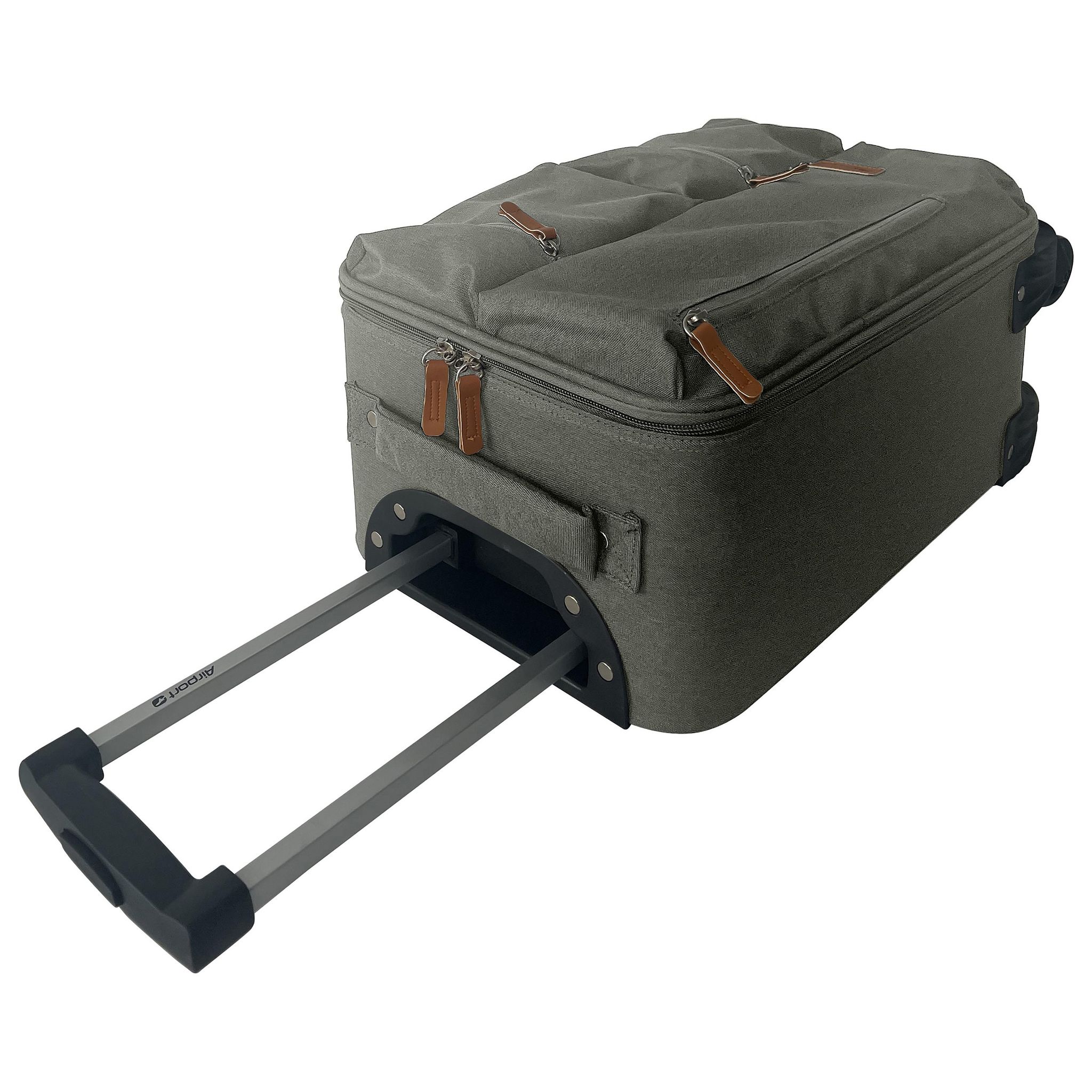 Voir la diapositive 8 : AIRPORT Valise souple polyester gris 8 roues 50x30x19cm Eco