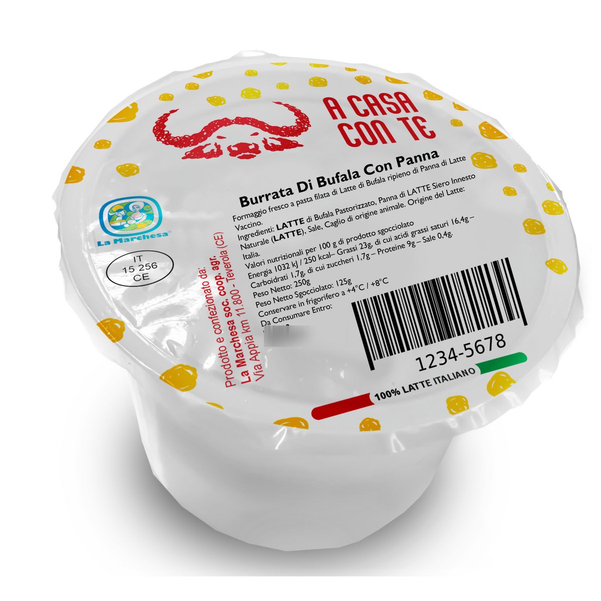 A CASA CON TE Burrata Di Bufala Con Panna 125g