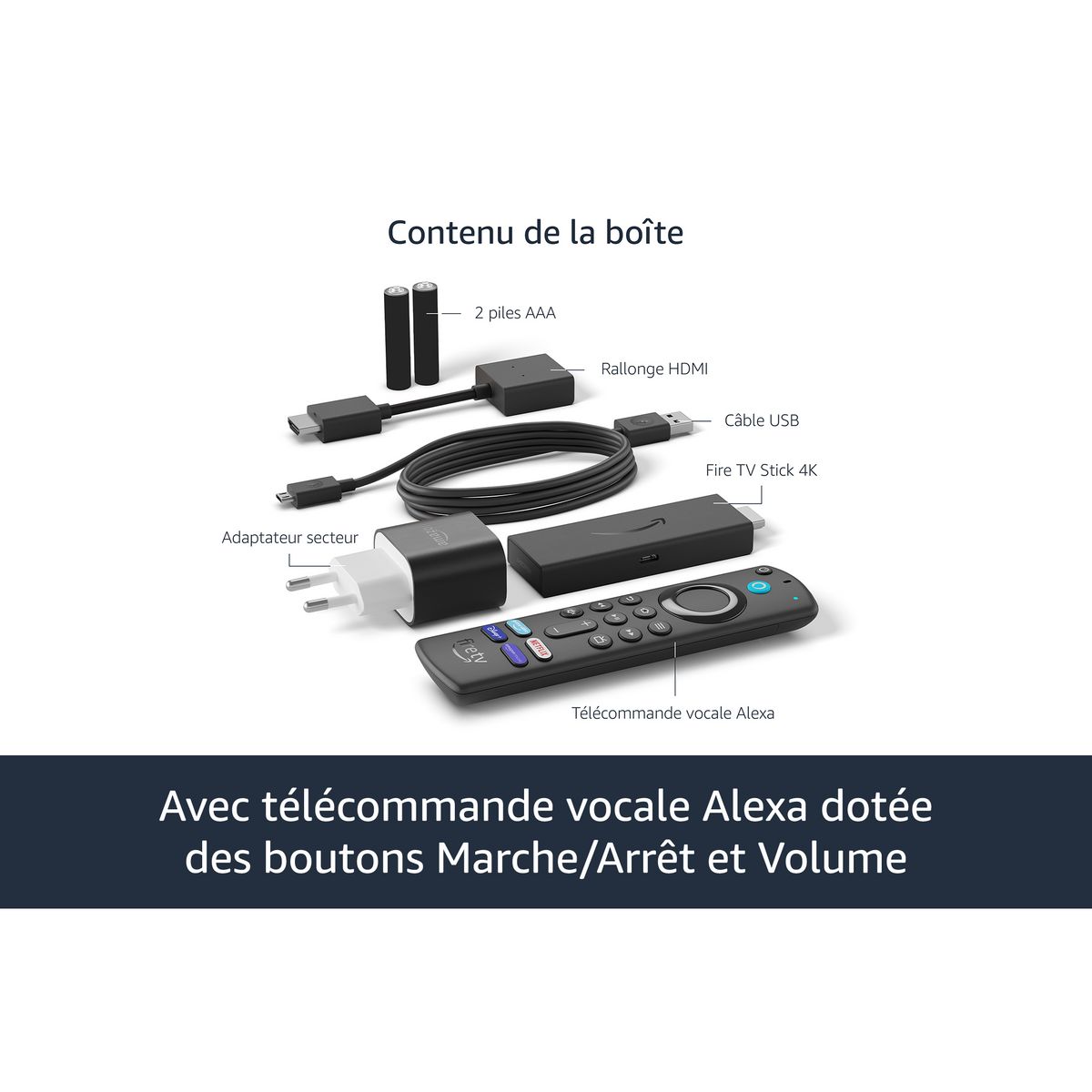 AMAZON Fire TV Stick 4K avec télécommande vocale Alexa