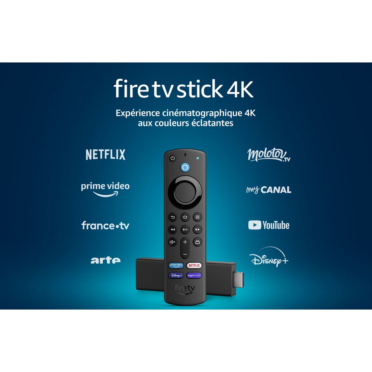 AMAZON Fire TV Stick 4K avec télécommande vocale Alexa