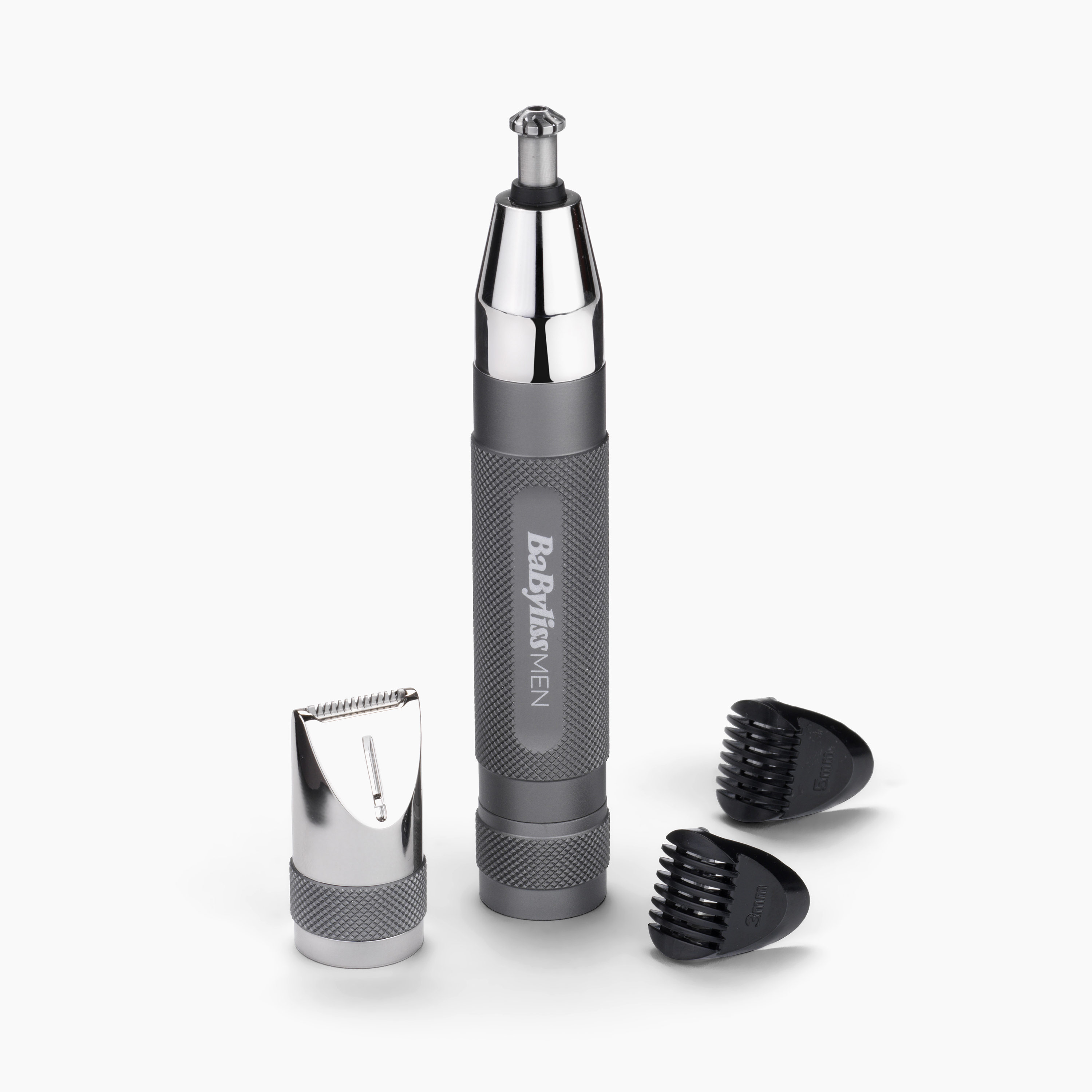Voir la diapositive 2 : BABYLISS Tondeuse nez oreilles et sourcils E116E - Gris