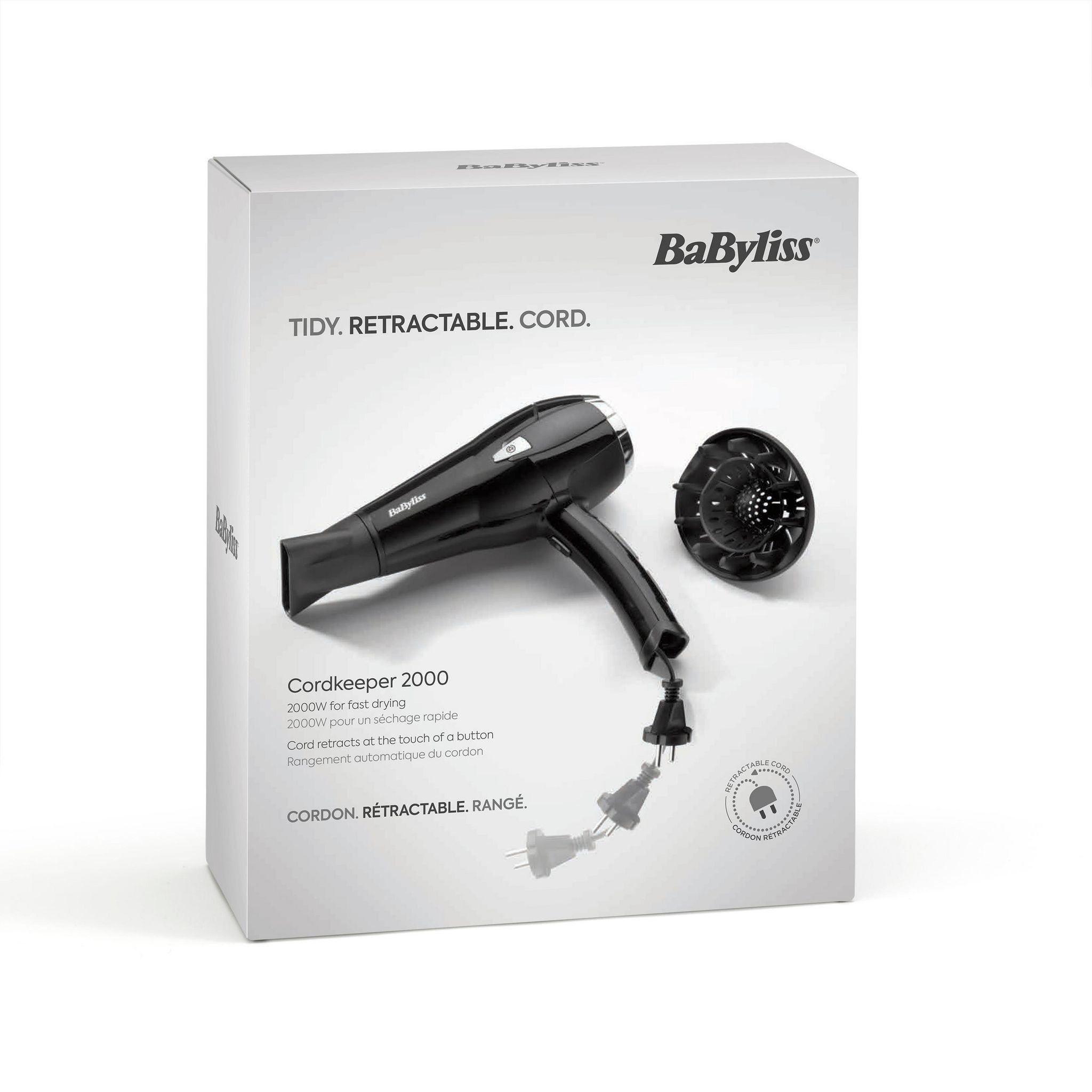 Voir la diapositive 4 : BABYLISS Sèche cheveux D374DE - Noir